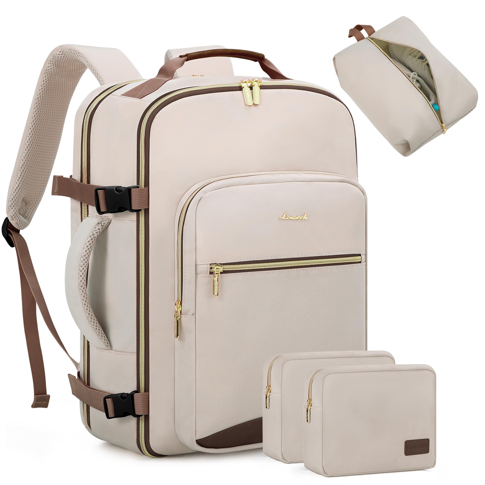 Foto 2 pulgar | Mochila De Viaje Lovevook De 40 Litros Con 3 Cubos De Embalaje De 17,3 Pulgadas - Venta Internacional.