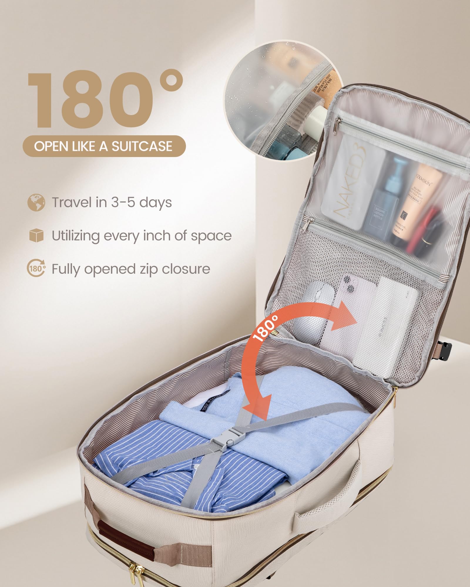 Foto 3 pulgar | Mochila De Viaje Lovevook De 40 Litros Con 3 Cubos De Embalaje De 17,3 Pulgadas - Venta Internacional.