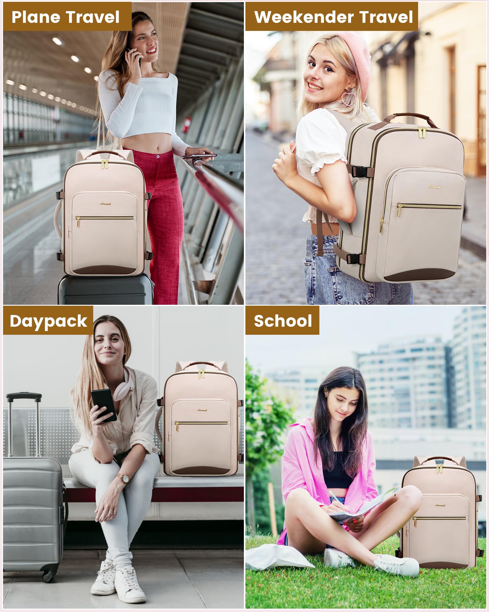 Foto 8 pulgar | Mochila De Viaje Lovevook De 40 Litros Con 3 Cubos De Embalaje De 17,3 Pulgadas - Venta Internacional.