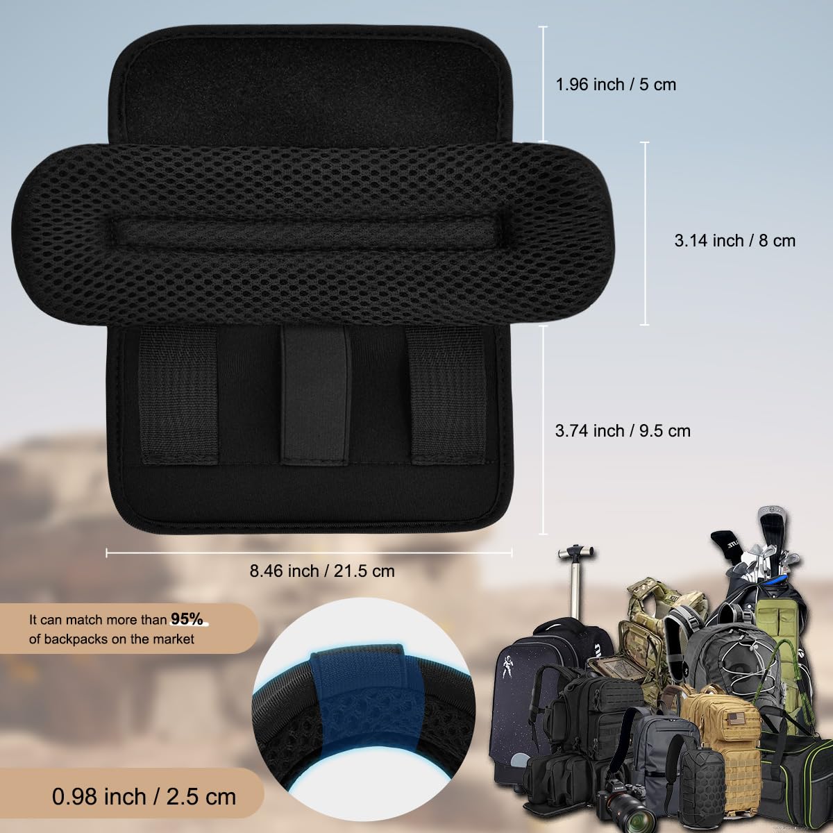 Foto 3 pulgar | Almohadilla De Hombro Zinz, Universal, Ancha, Para Bolsa, Equipaje Y Mochila - Venta Internacional.