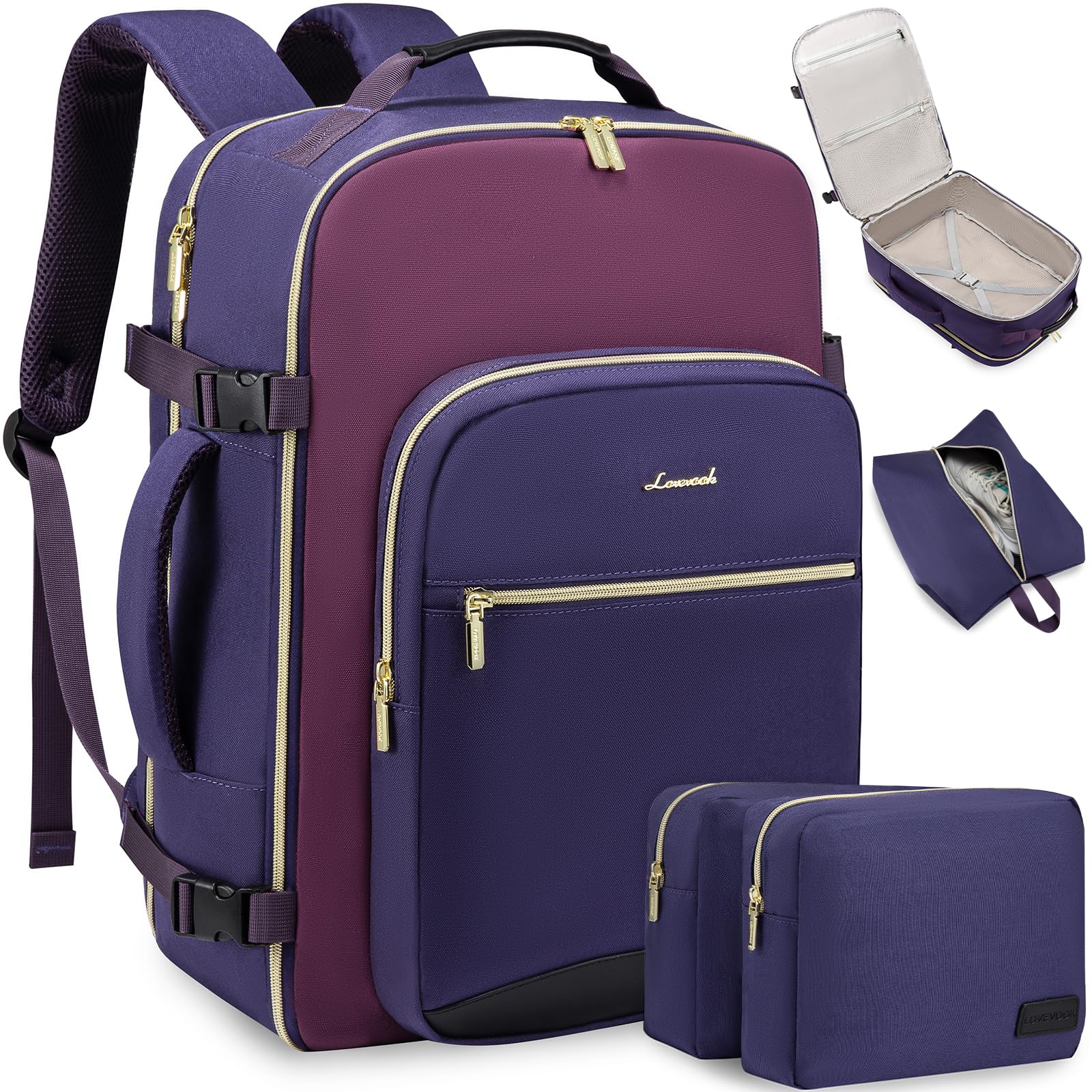 Mochila De Viaje Lovevook 40l Impermeable Para Mujeres Y Hombres - Venta Internacional.