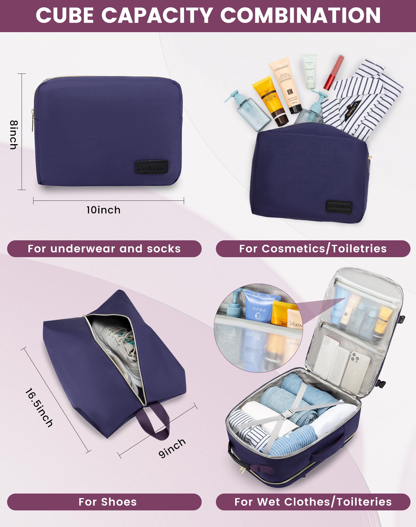 Foto 6 pulgar | Mochila De Viaje Lovevook 40l Impermeable Para Mujeres Y Hombres - Venta Internacional.