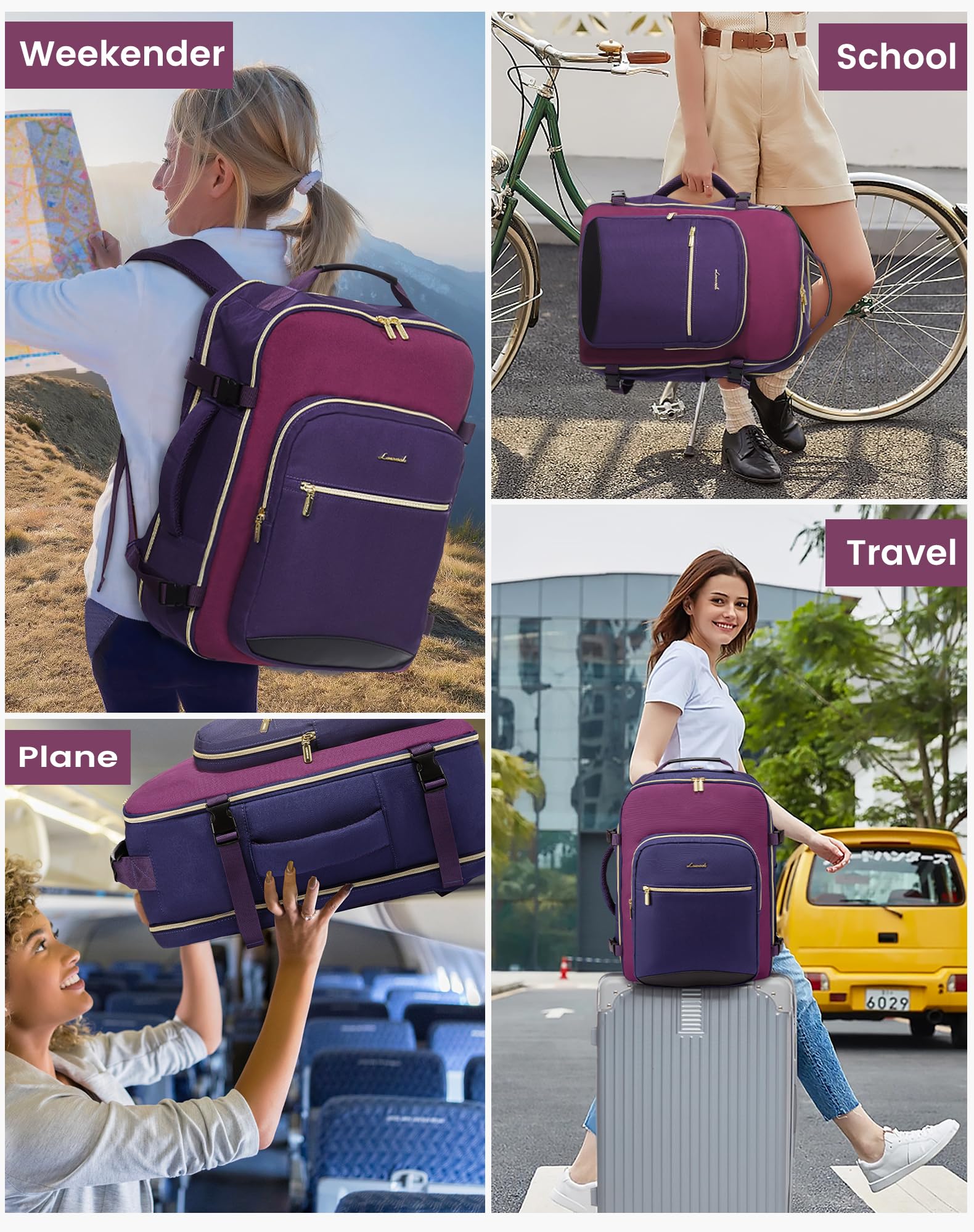 Foto 7 pulgar | Mochila De Viaje Lovevook 40l Impermeable Para Mujeres Y Hombres - Venta Internacional.