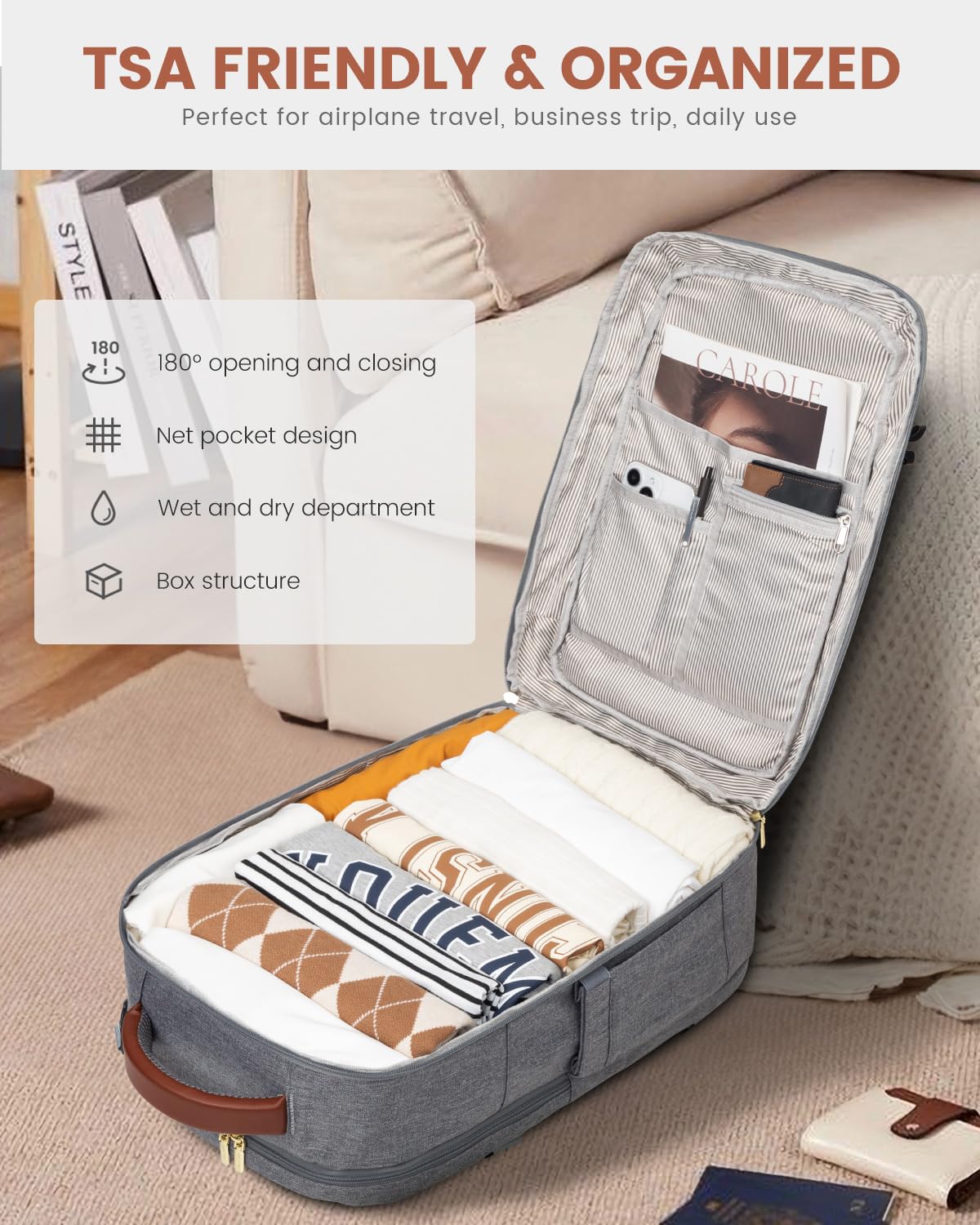 Foto 3 | Mochila De Viaje Lovevook Carry On De 40 Litros Para Mujer Con Portátil De 17 Pulgadas - Venta Internacional.