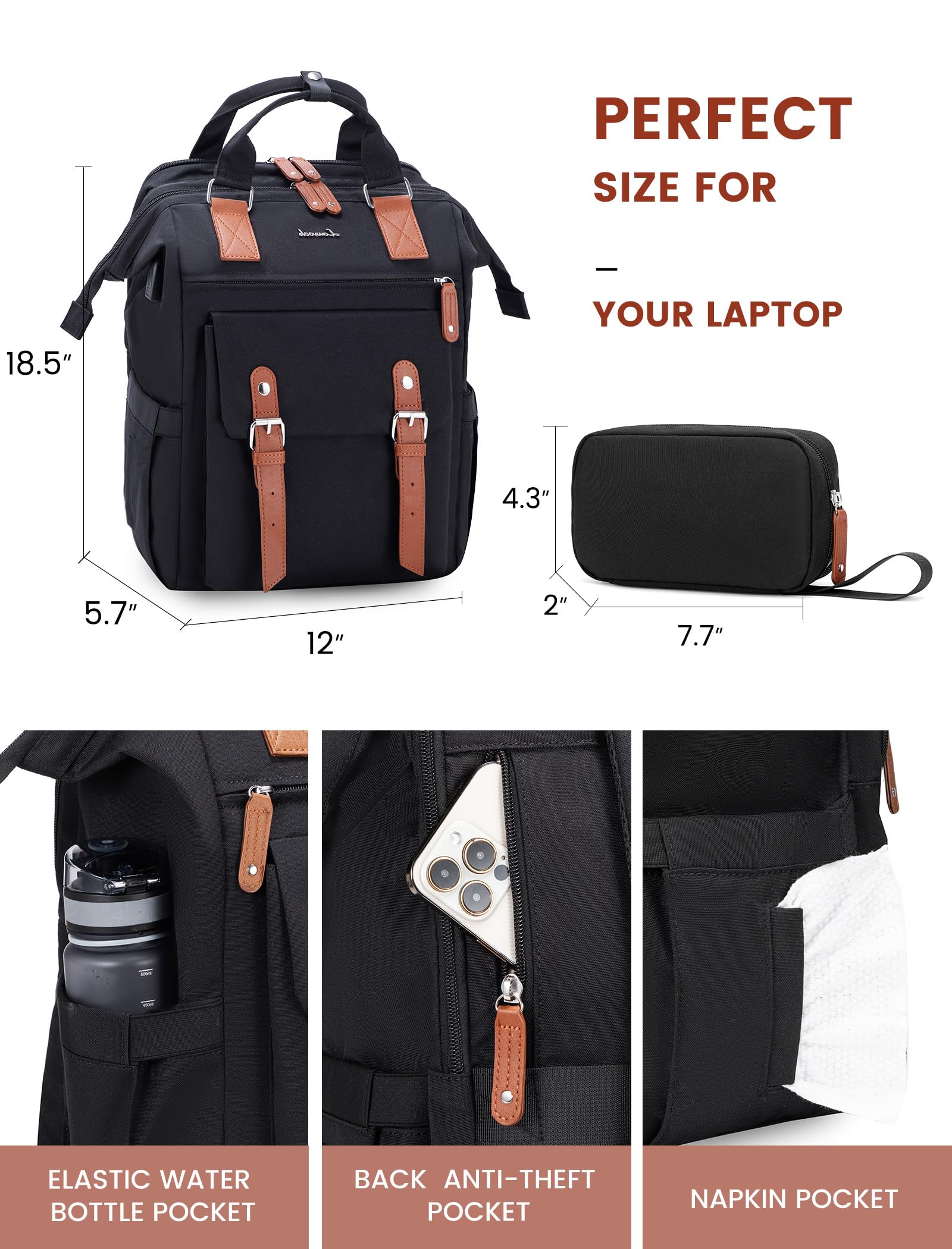 Foto 8 pulgar | Mochila Para Portátil Lovevook Women Teacher De 15,6 Pulgadas Con Puerto Usb - Venta Internacional.