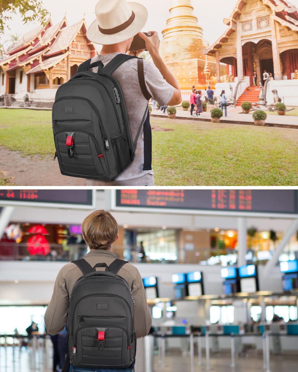 Foto 8 pulgar | Mochila Matein Antirrobo De Viaje Para Portátil Usb De 17 Pulgadas, Negra - Venta Internacional.