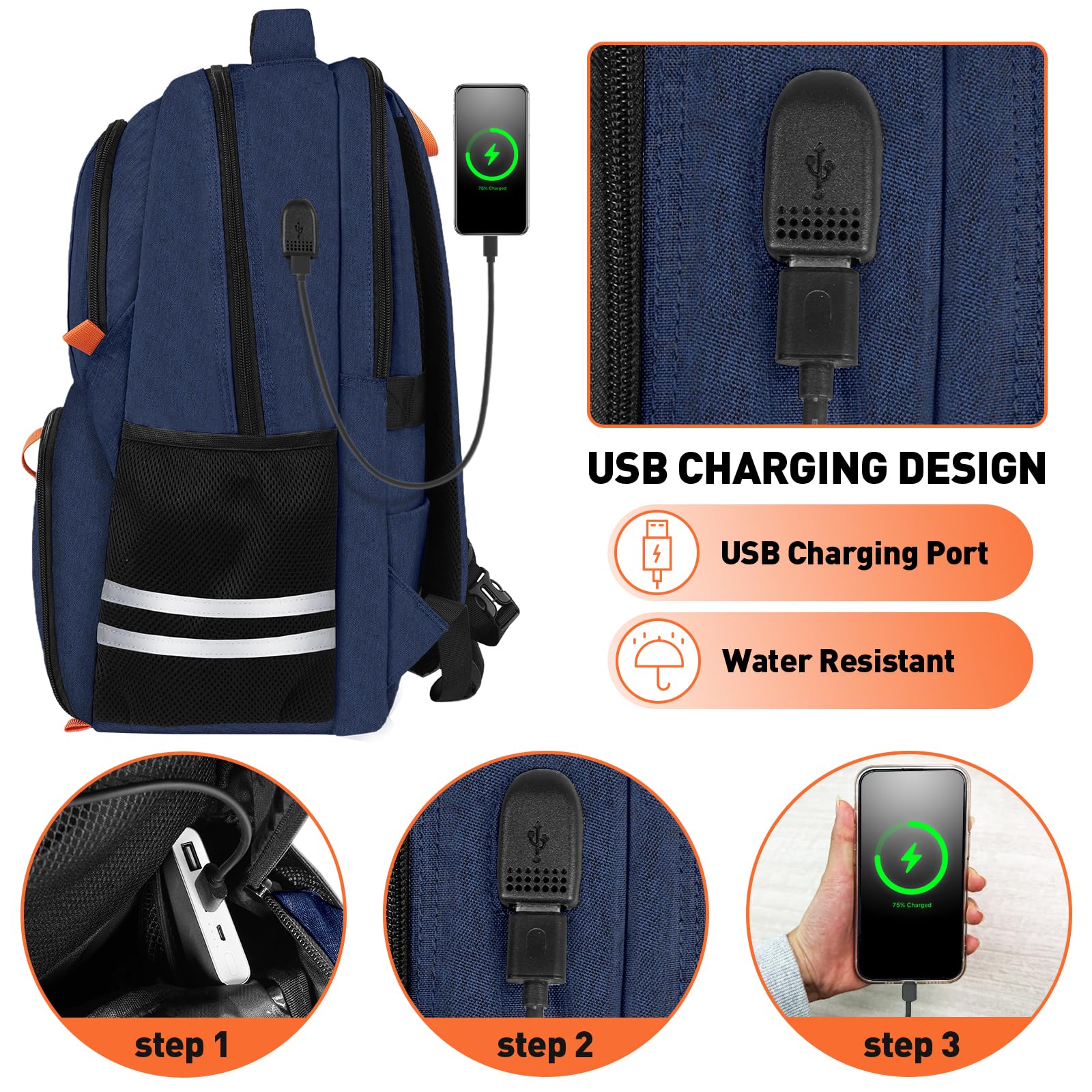 Foto 7 pulgar | Mochila De Gimnasio Ytonet Para Hombre Y Mujer Con Puerto Usb De 15,6 Pulgadas Para Portátil - Venta Internacional.