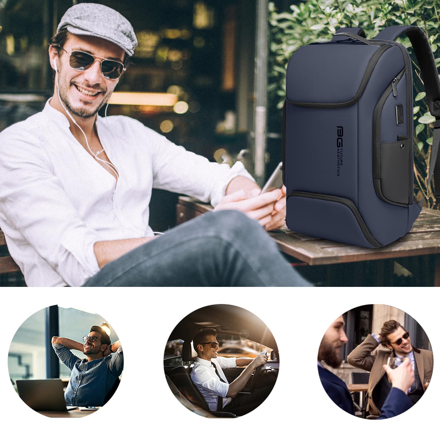 Foto 7 pulgar | Mochila Bange Business Laptop Smart 15.6'' Impermeable Azul - Venta Internacional.