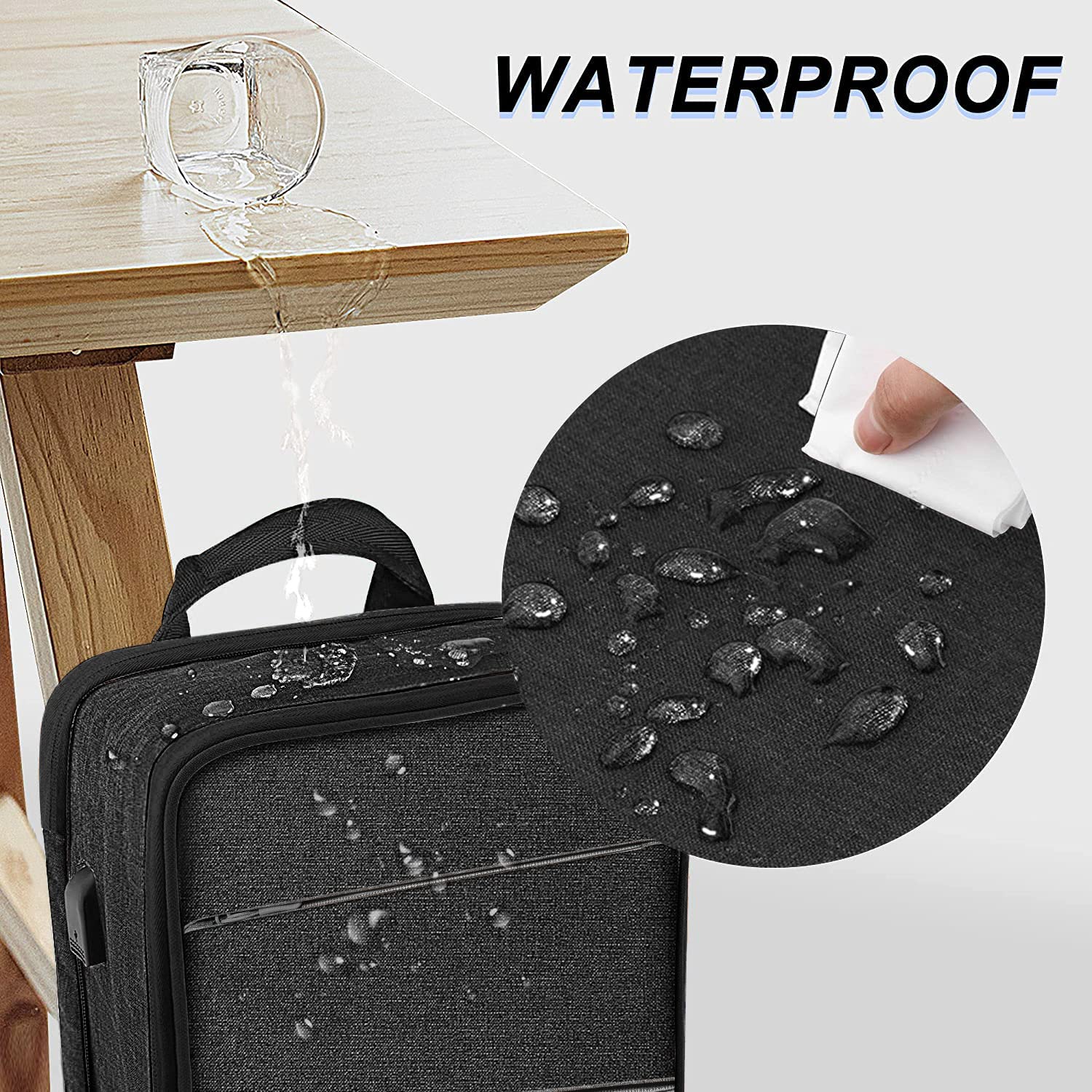 Foto 5 pulgar | Mochila Para Portátil Zinz Delgada Y Ampliable, Resistente Al Agua De 13 A 14 Pulgadas - Venta Internacional.