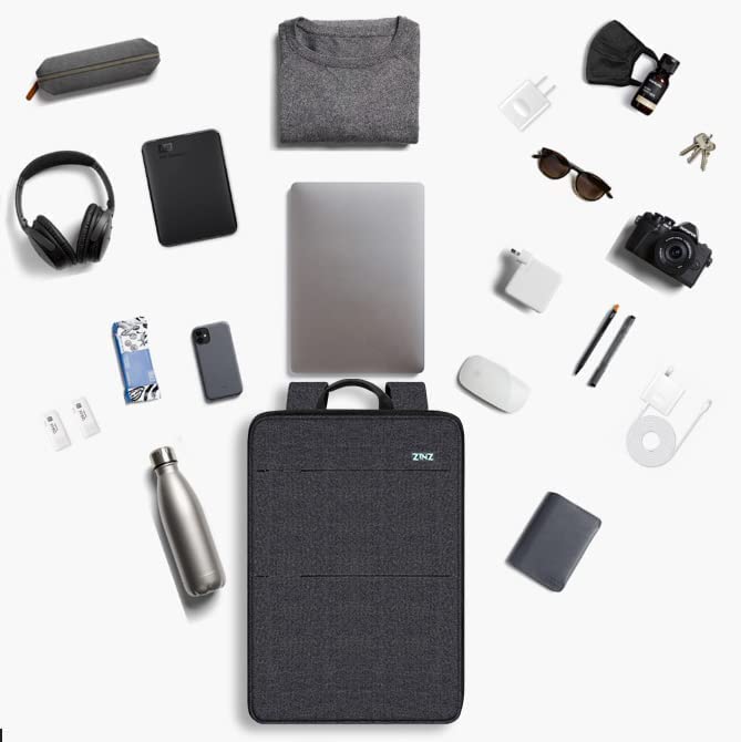 Foto 5 | Mochila Para Portátil Zinz Delgada Y Ampliable, Resistente Al Agua De 13 A 14 Pulgadas - Venta Internacional.