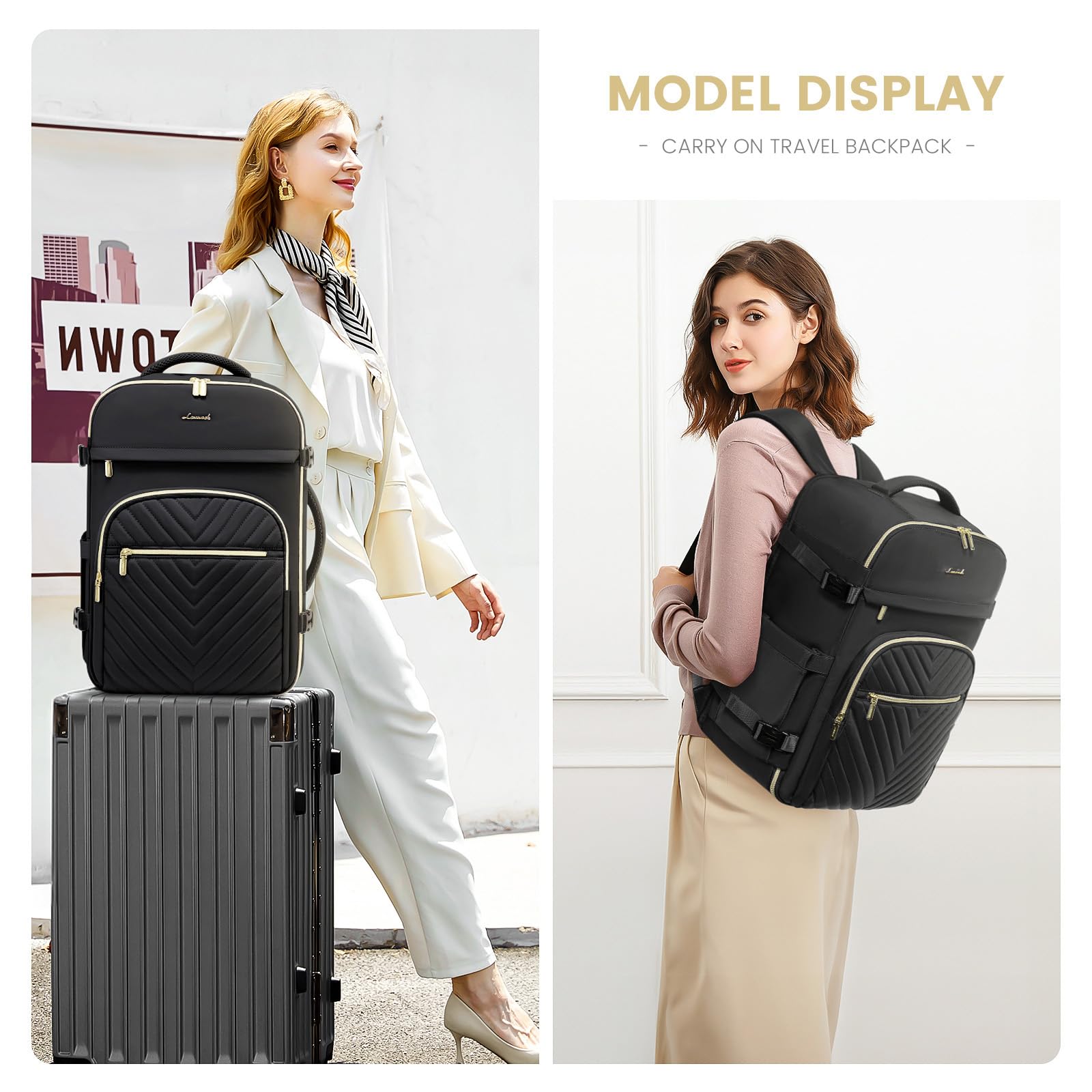Foto 7 pulgar | Mochila De Viaje Lovevook Carry On 35l Impermeable Negra - Venta Internacional.