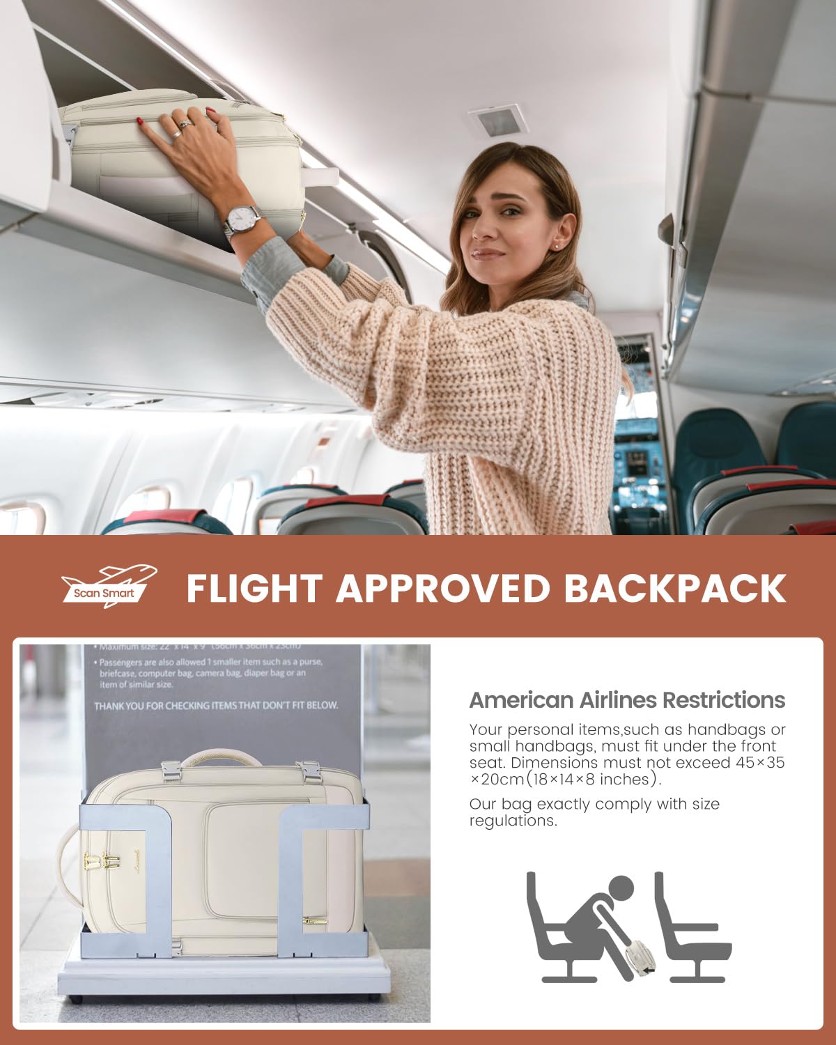 Foto 8 pulgar | Mochila De Viaje Lovevook De 40 Litros Para Mujer Con Compartimento Para Portátil De 17 Pulgadas - Venta Internacional.