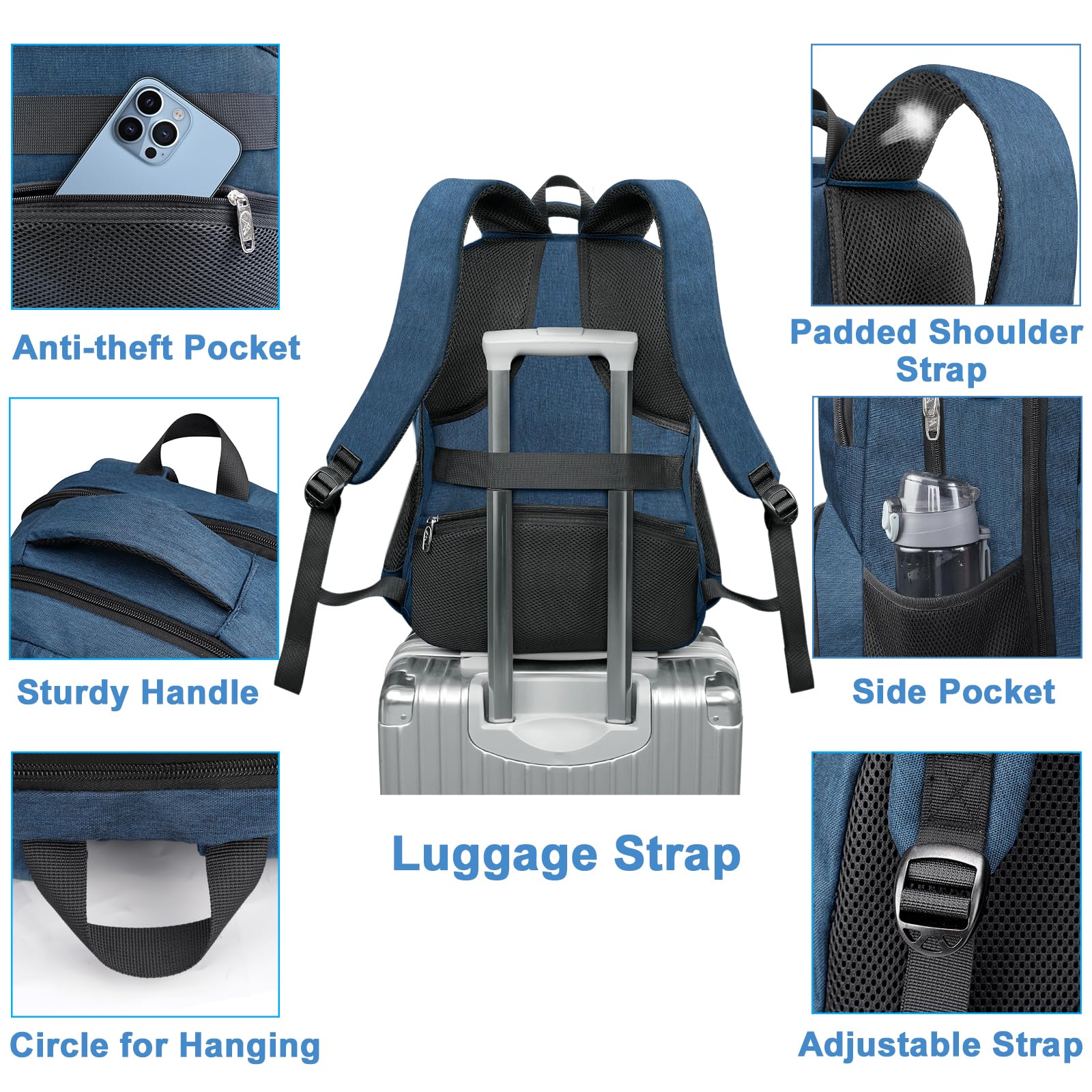 Foto 6 pulgar | Mochila Matein Para Hombre Con Compartimento Para Portátil De 18 Pulgadas Y Bolsa Térmica - Venta Internacional.