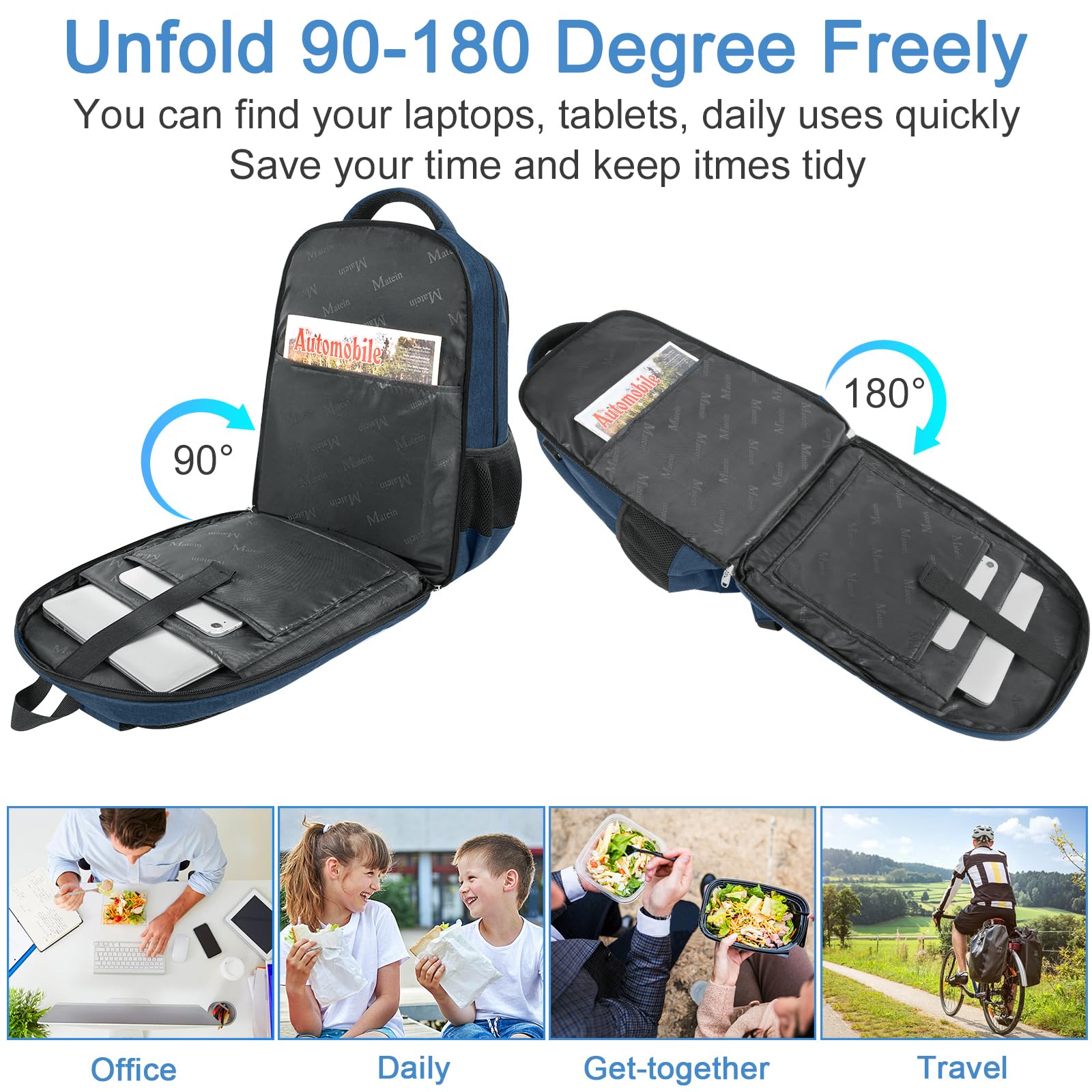 Foto 7 pulgar | Mochila Matein Para Hombre Con Compartimento Para Portátil De 18 Pulgadas Y Bolsa Térmica - Venta Internacional.