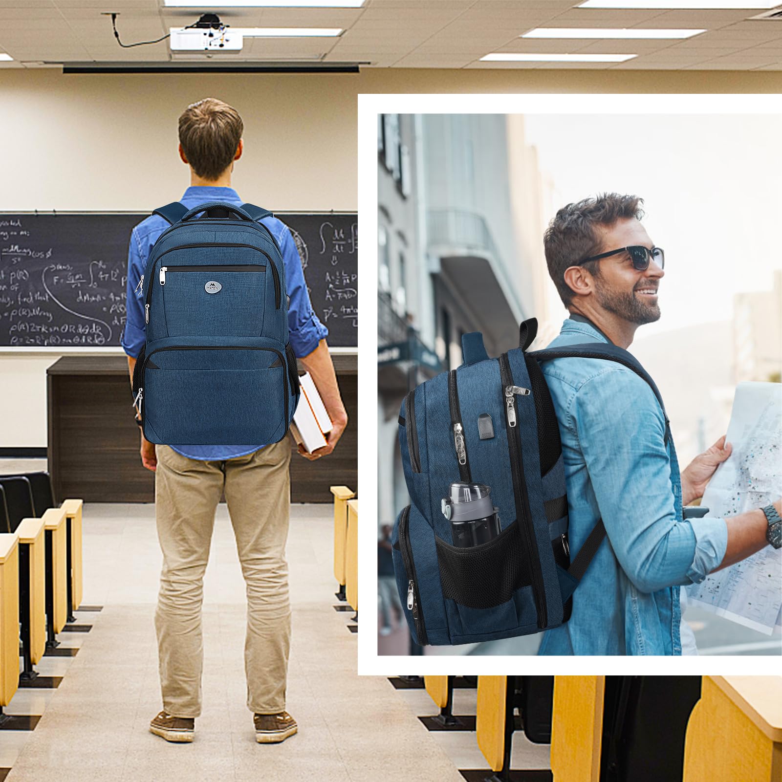 Foto 8 pulgar | Mochila Matein Para Hombre Con Compartimento Para Portátil De 18 Pulgadas Y Bolsa Térmica - Venta Internacional.