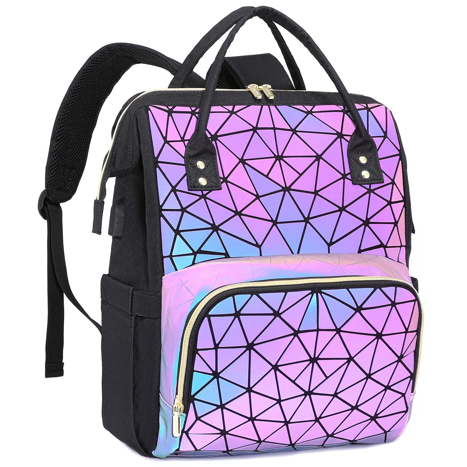 Mochila Para Portátil Lovevook Geometric Luminous Para Mujer De 15.6 Pulgadas - Venta Internacional.