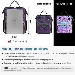 Foto 2 | Mochila Para Portátil Lovevook Geometric Luminous Para Mujer De 15.6 Pulgadas - Venta Internacional.