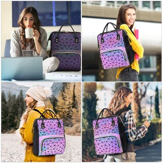 Foto 6 | Mochila Para Portátil Lovevook Geometric Luminous Para Mujer De 15.6 Pulgadas - Venta Internacional.