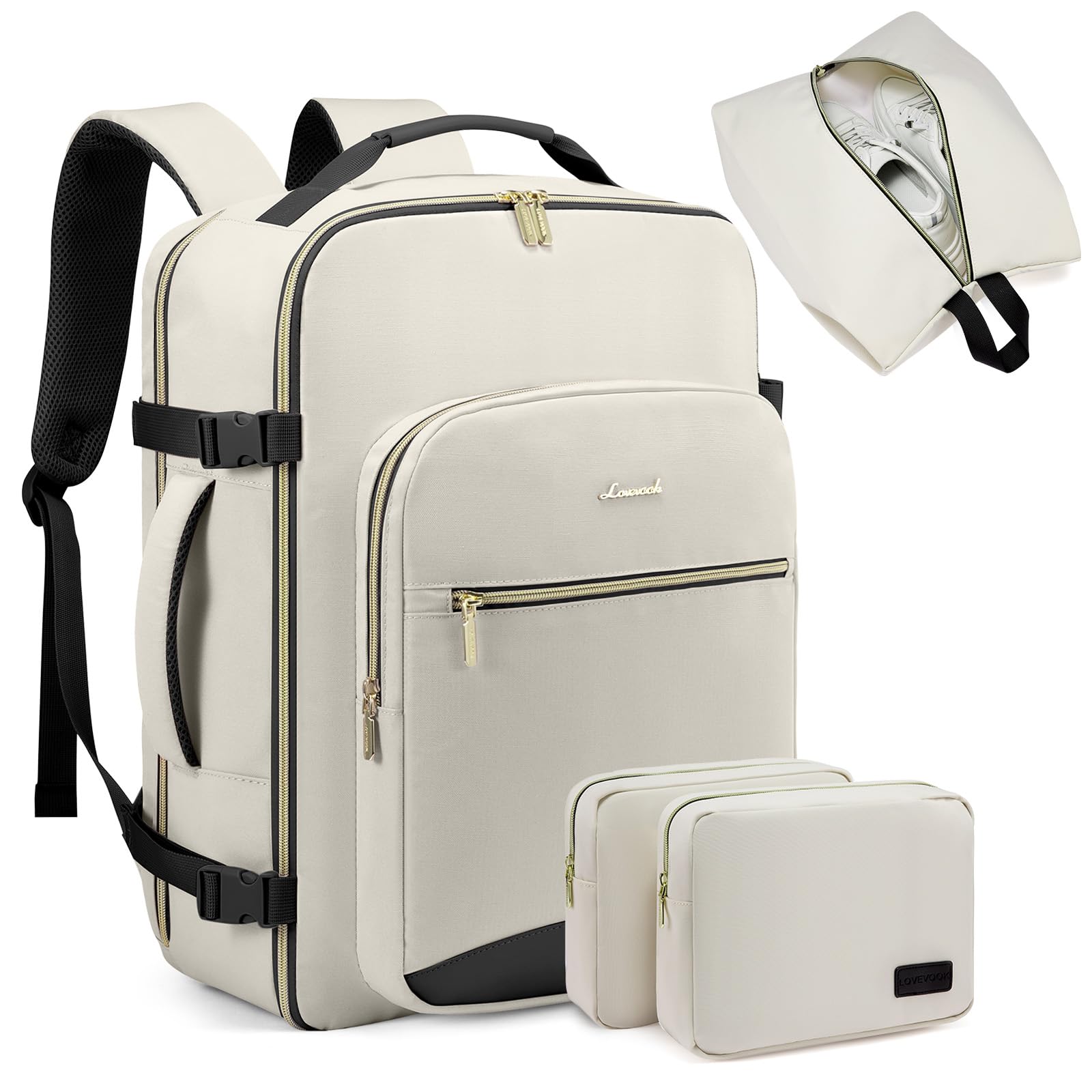 Mochila De Viaje Lovevook 40l Para Ordenador Portátil De 17 Pulgadas, Color Beige - Venta Internacional.