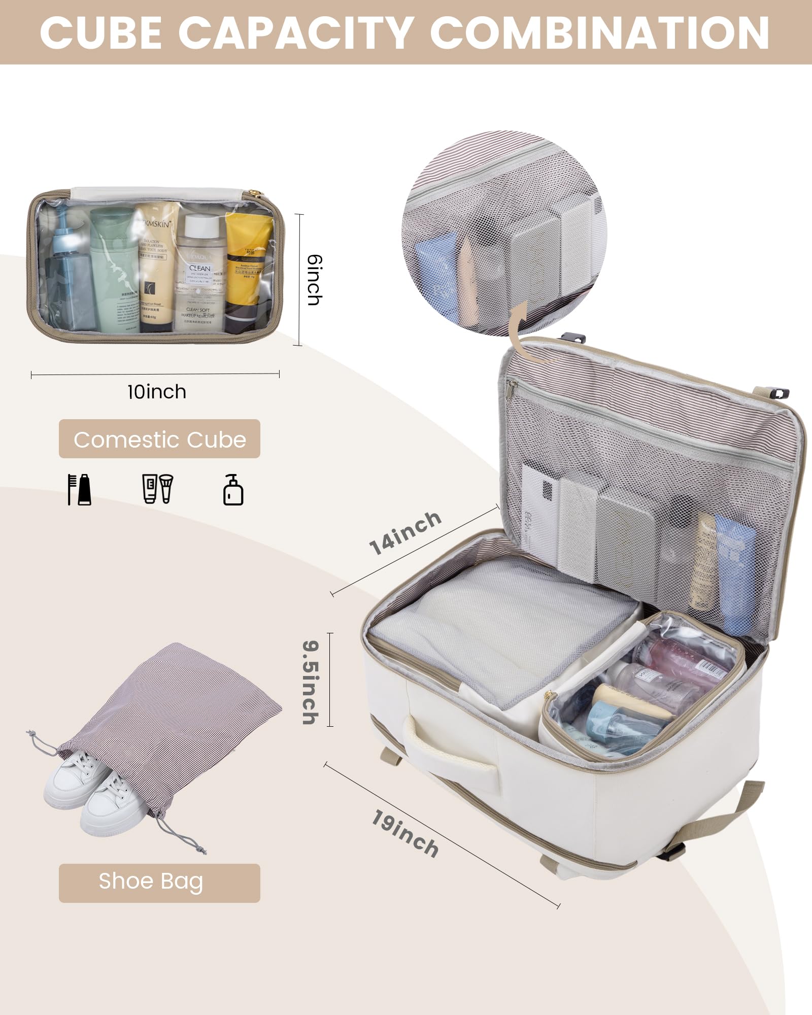 Foto 6 pulgar | Mochila De Viaje Lovevook De 40 Litros Para Mujer Con Compartimento Para Portátil De 17 Pulgadas - Venta Internacional.