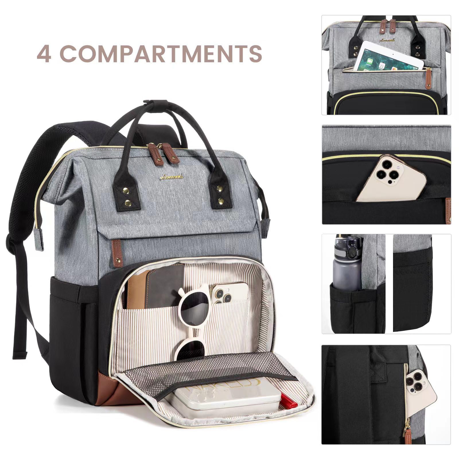 Foto 4 pulgar | Mochila Para Portátil Lovevook Para Mujer, 45 Cm, Impermeable, 18 Pulgadas - Venta Internacional.