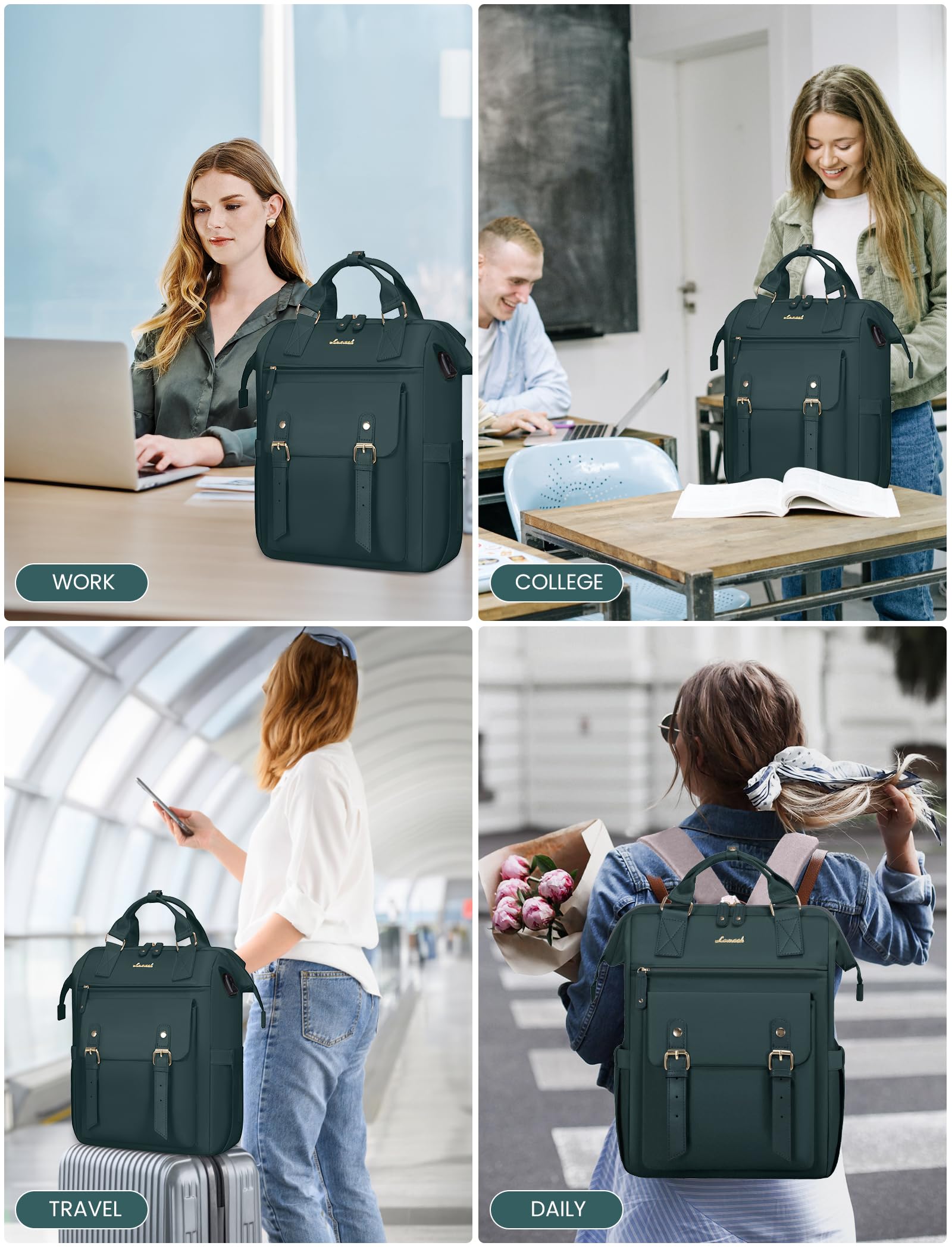 Foto 7 pulgar | Mochila Para Portátil Lovevook Para Mujer, Trabajo Y Viajes De 15.6 Pulgadas - Venta Internacional.