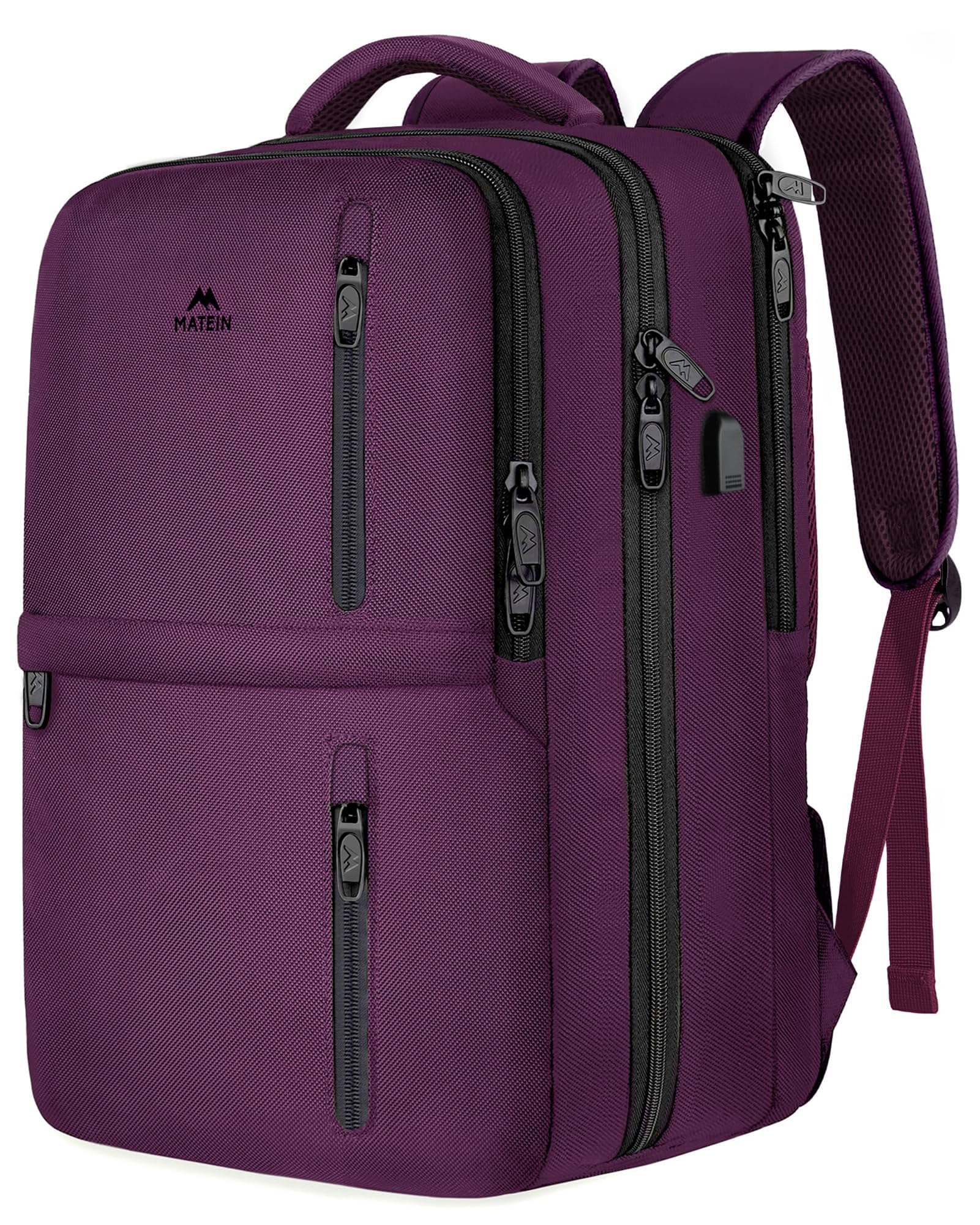 Mochila De Viaje Matein 40l Flight Approved Para Mujer, Color Morado - Venta Internacional.