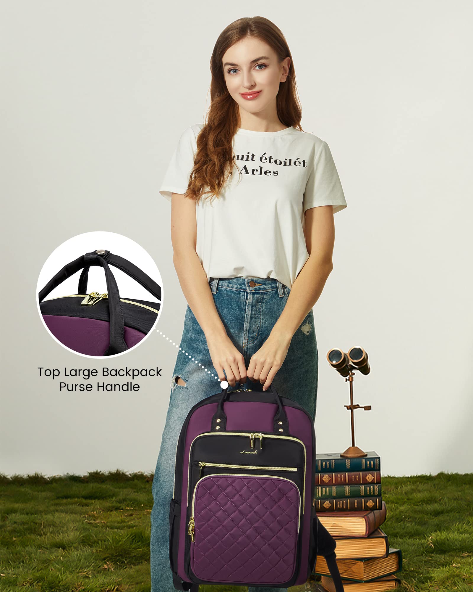 Foto 7 pulgar | Mochila Para Portátil Lovevook Para Mujer De 17 Pulgadas Resistente Al Agua - Venta Internacional.