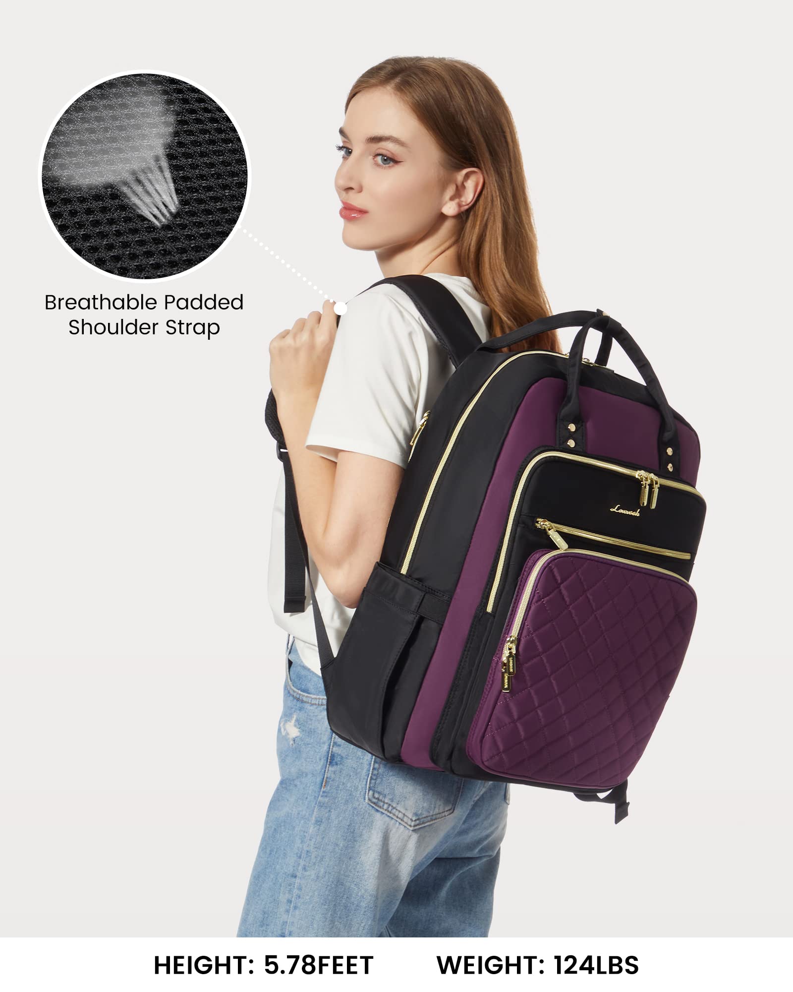 Foto 8 pulgar | Mochila Para Portátil Lovevook Para Mujer De 17 Pulgadas Resistente Al Agua - Venta Internacional.