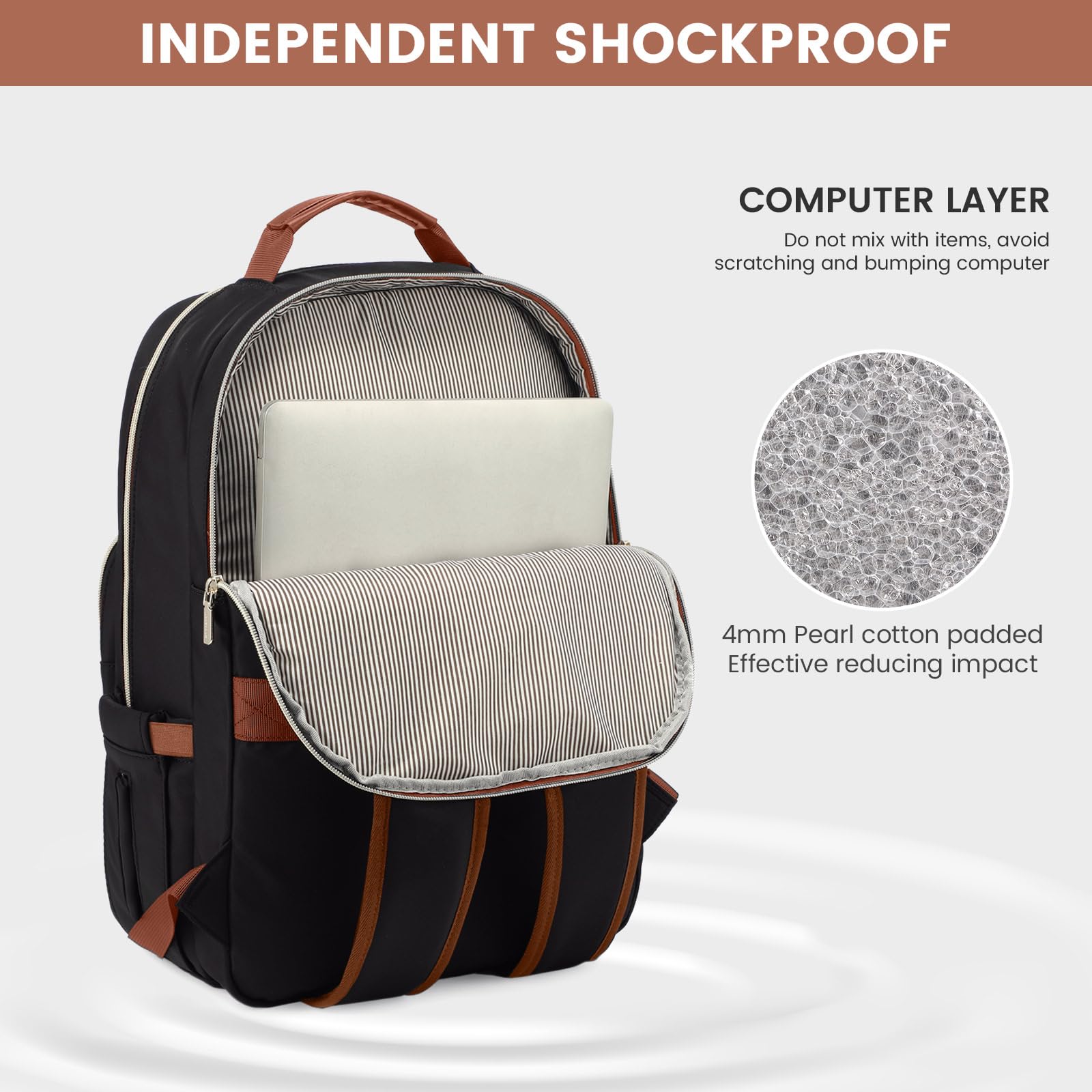 Foto 4 pulgar | Mochila Para Portátil Lovevook Para Mujer, 15.6 Pulgadas, Impermeable, Negra - Venta Internacional.