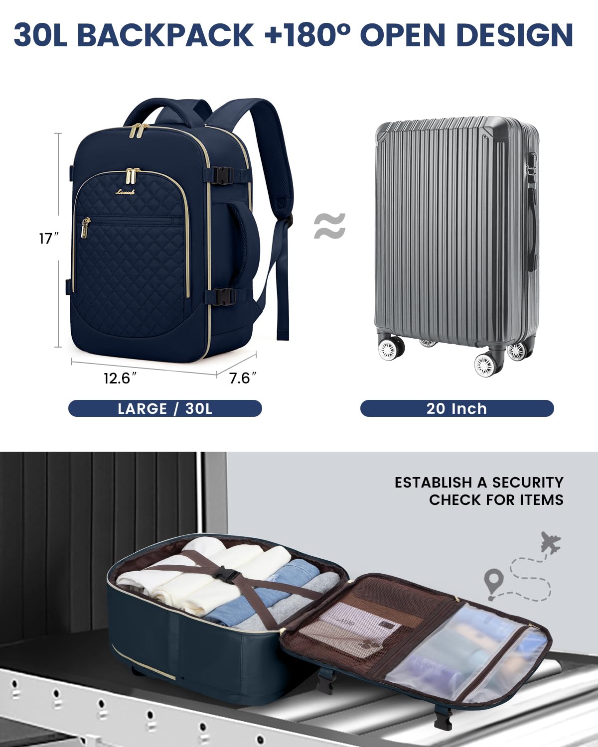 Foto 5 | Mochila Lovevook Carry On De 30 Litros Para Mujer Con Portátil De 15.6 Pulgadas - Venta Internacional.