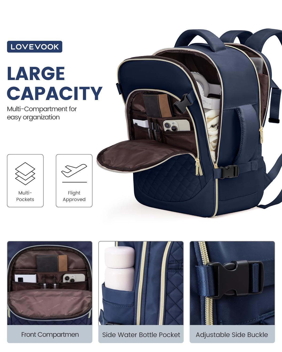 Foto 7 pulgar | Mochila Lovevook Carry On De 30 Litros Para Mujer Con Portátil De 15.6 Pulgadas - Venta Internacional.