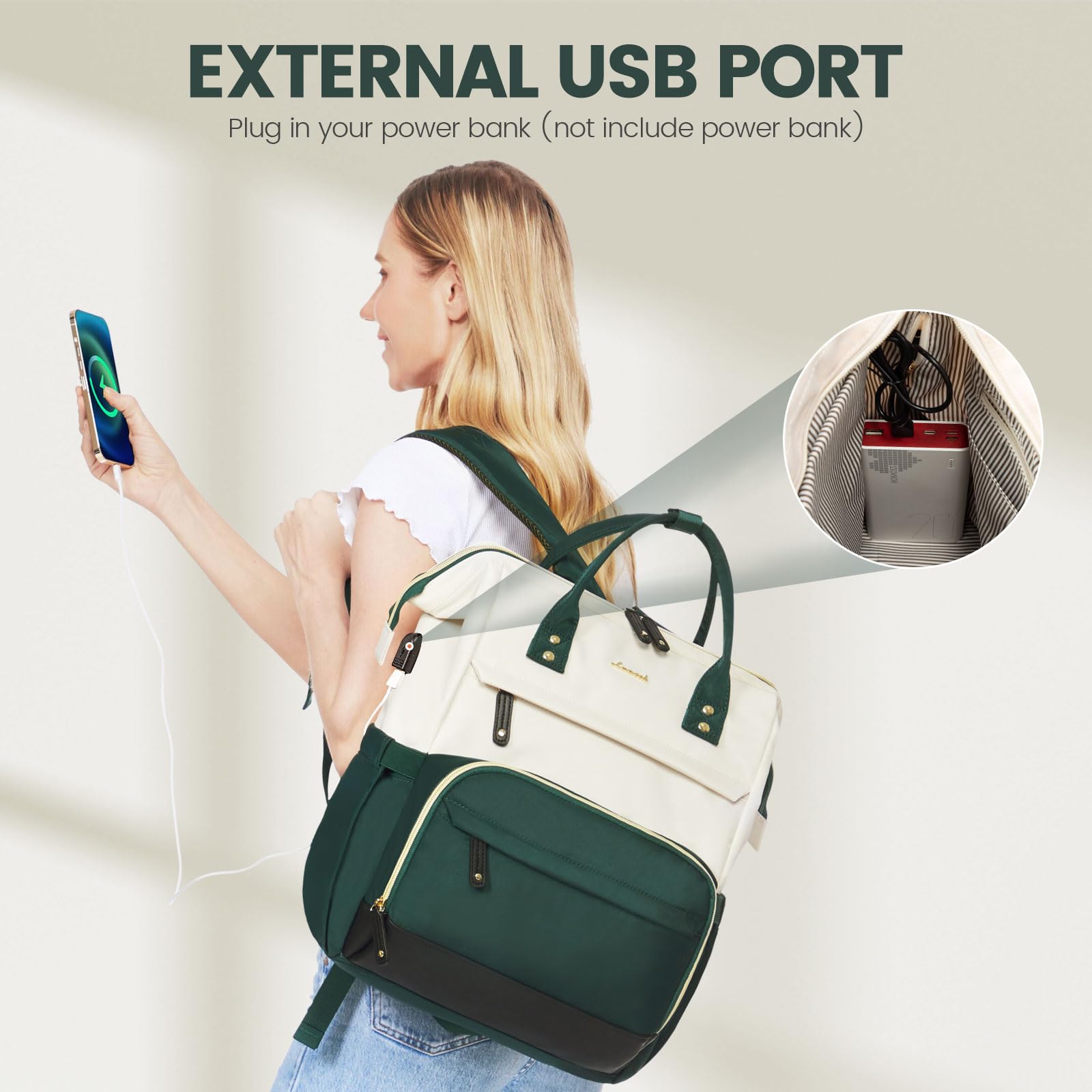 Foto 5 | Mochila Para Portátil Lovevook Para Mujer De 17 Pulgadas A Prueba De Agua - Venta Internacional.