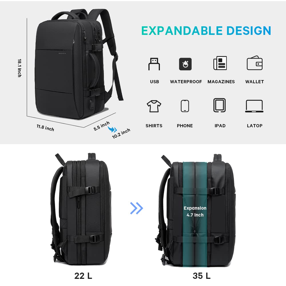 Foto 3 | Mochila De Mano Bange Blake De 45 L Para Viajes De Negocios De 17.3 Pulgadas - Venta Internacional.