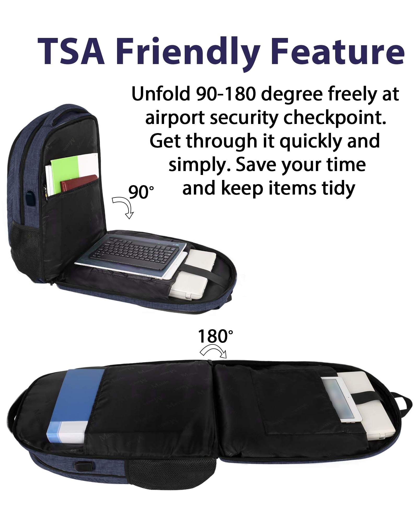 Foto 3 pulgar | Mochila Matein Para Portátil Extra Grande De 18.4 Pulgadas, Impermeable, Azul Oscuro - Venta Internacional.