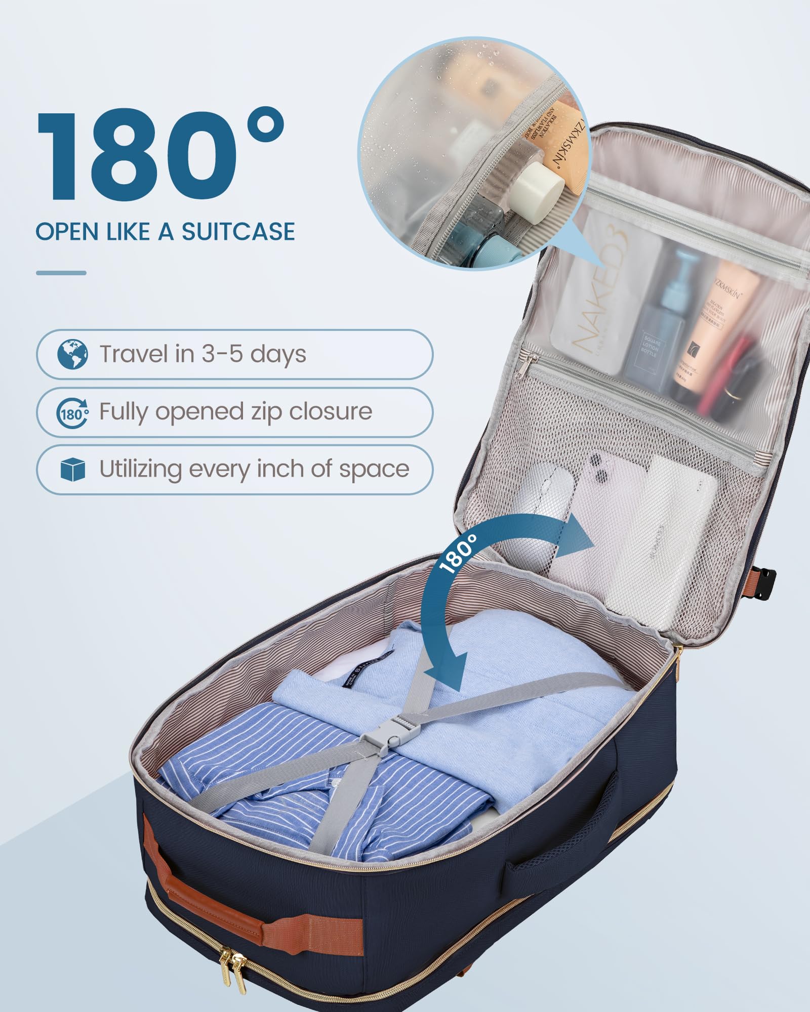 Foto 3 pulgar | Mochila De Viaje Lovevook Carry On De 40 Litros Para Hombre Con Cubos De Embalaje - Venta Internacional.