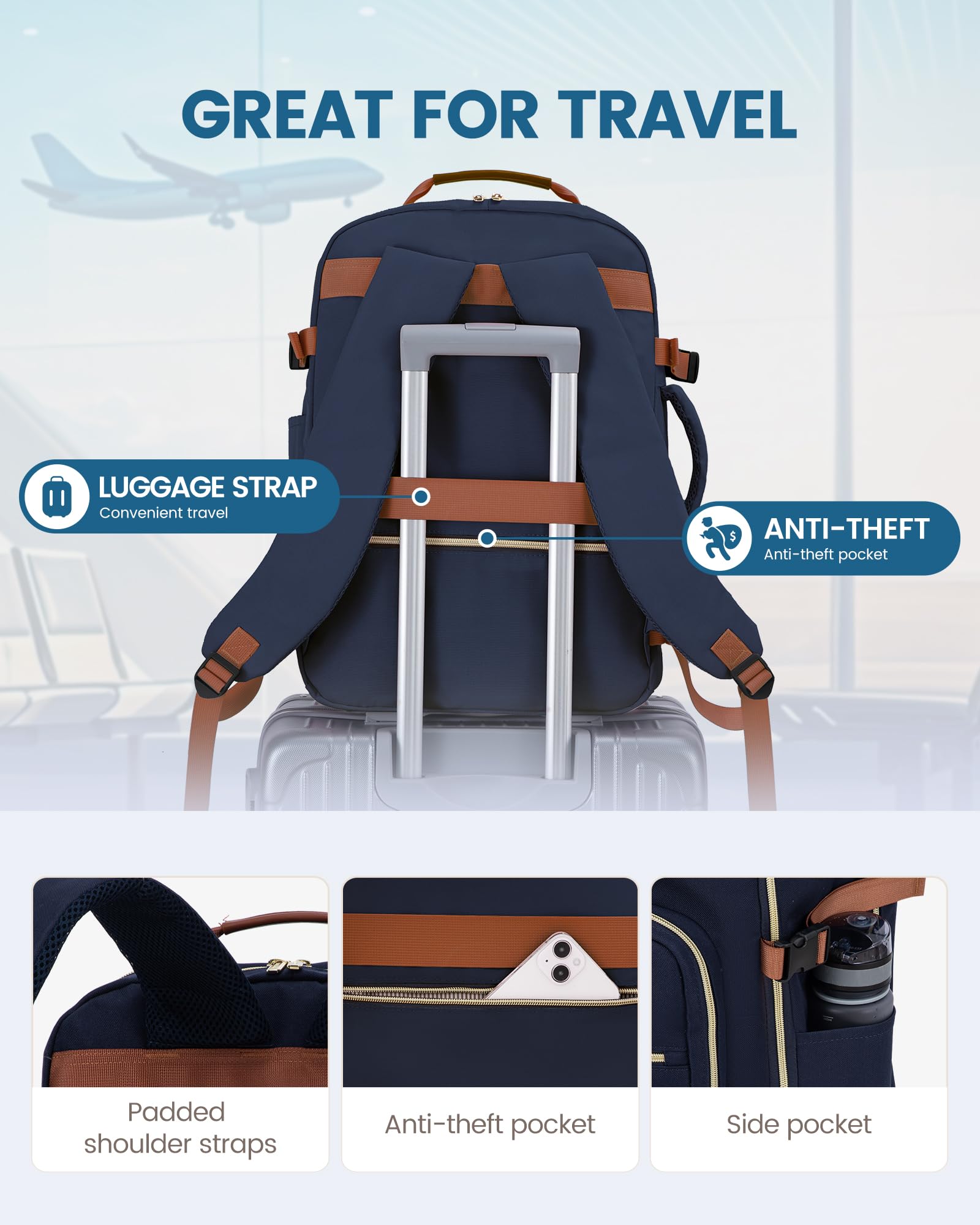 Foto 7 pulgar | Mochila De Viaje Lovevook Carry On De 40 Litros Para Hombre Con Cubos De Embalaje - Venta Internacional.