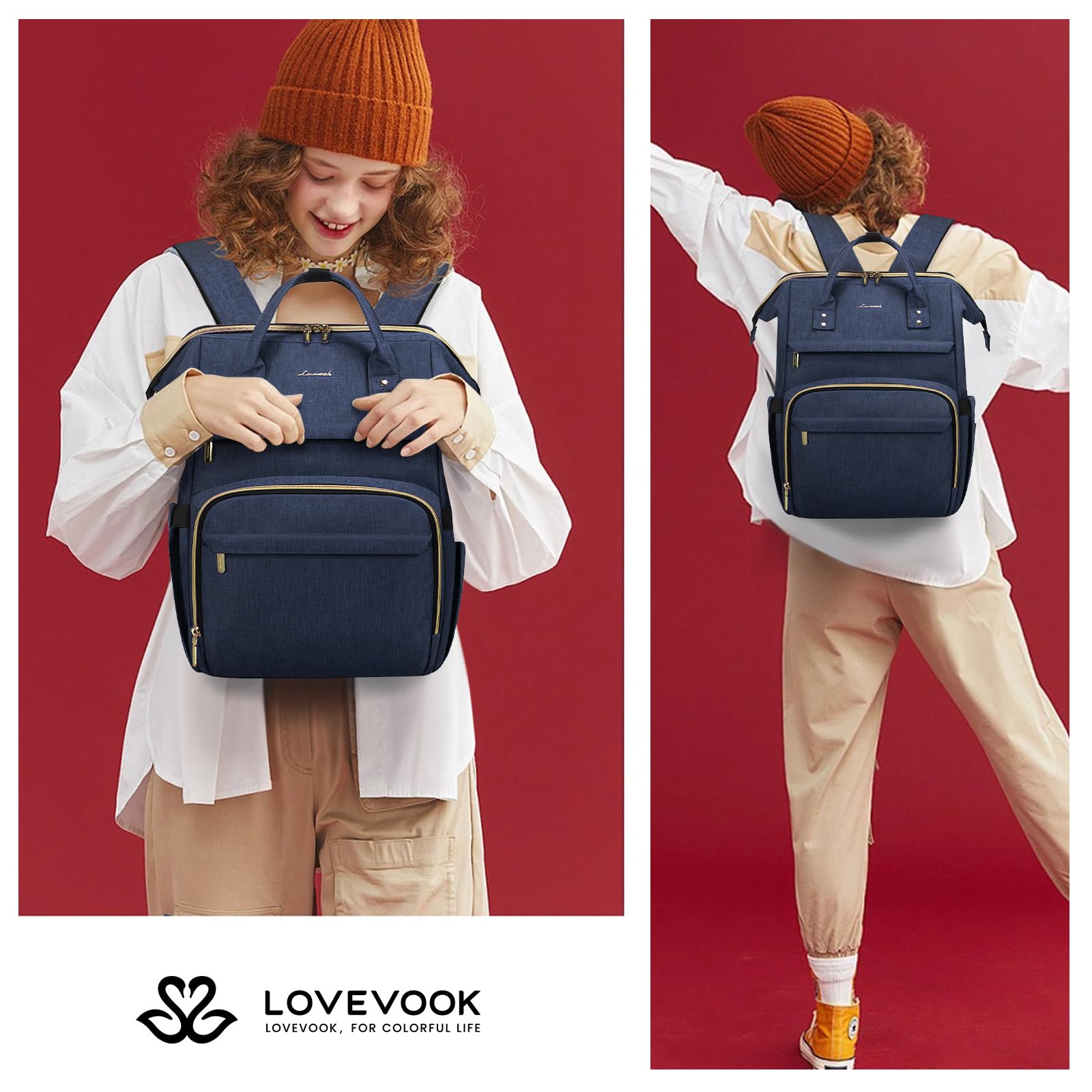 Foto 8 pulgar | Mochila Para Portátil Lovevook Para Mujer, 15.6 Pulgadas, Impermeable, Azul Oscuro - Venta Internacional.