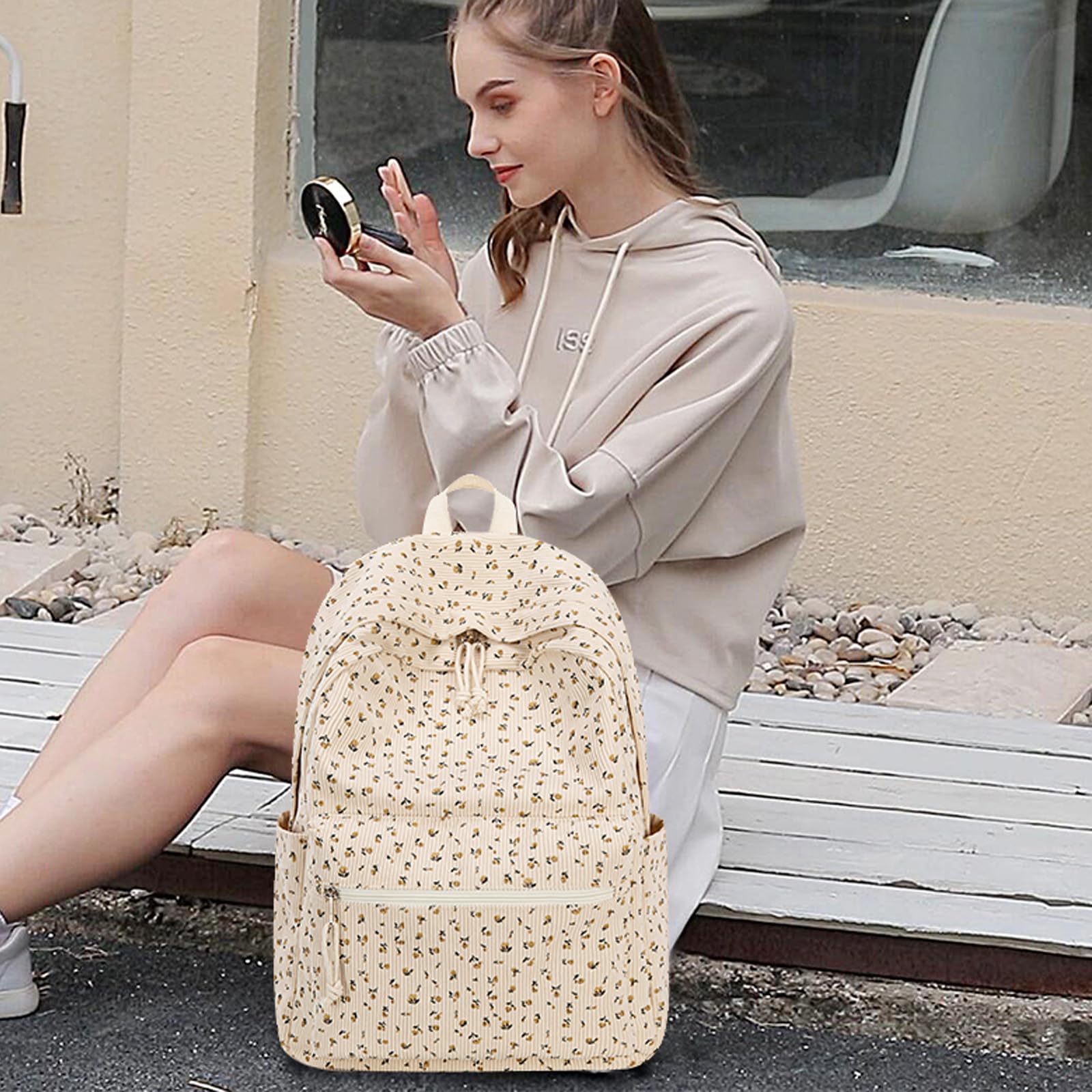 Foto 5 | Mochila Escolar Btoop Corduroy Para Portátil De 17 Pulgadas Para Adolescentes - Venta Internacional.