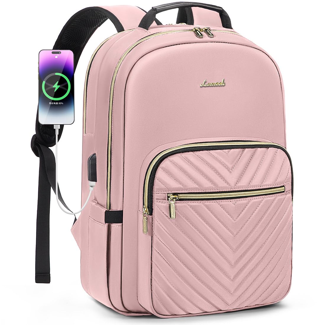 Mochila Para Portátil Lovevook Para Mujer, 15.6 Pulgadas, Impermeable, Rosa - Venta Internacional.
