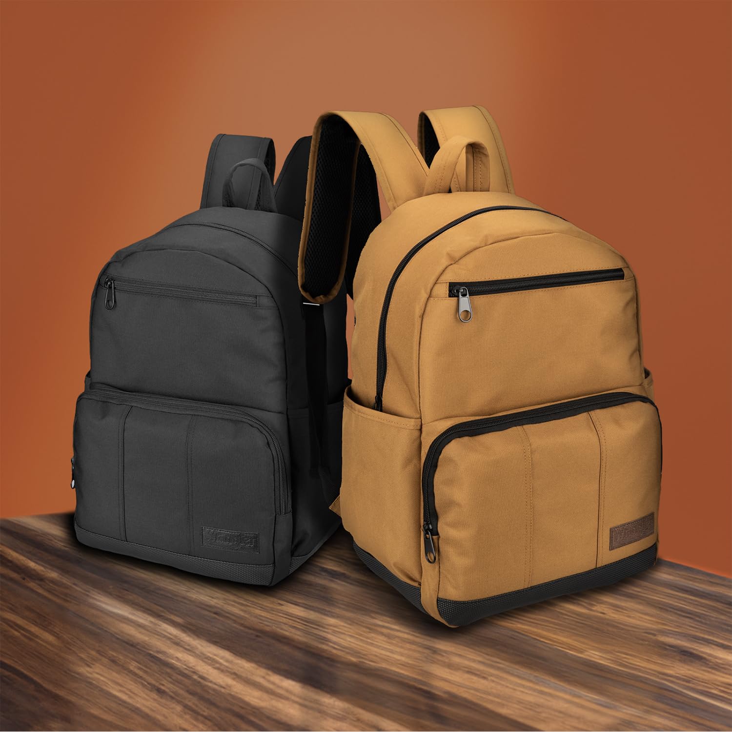 Foto 3 pulgar | Mochila Wrangler Industry Classic Logo Resistente Al Agua Marrón - Venta Internacional.
