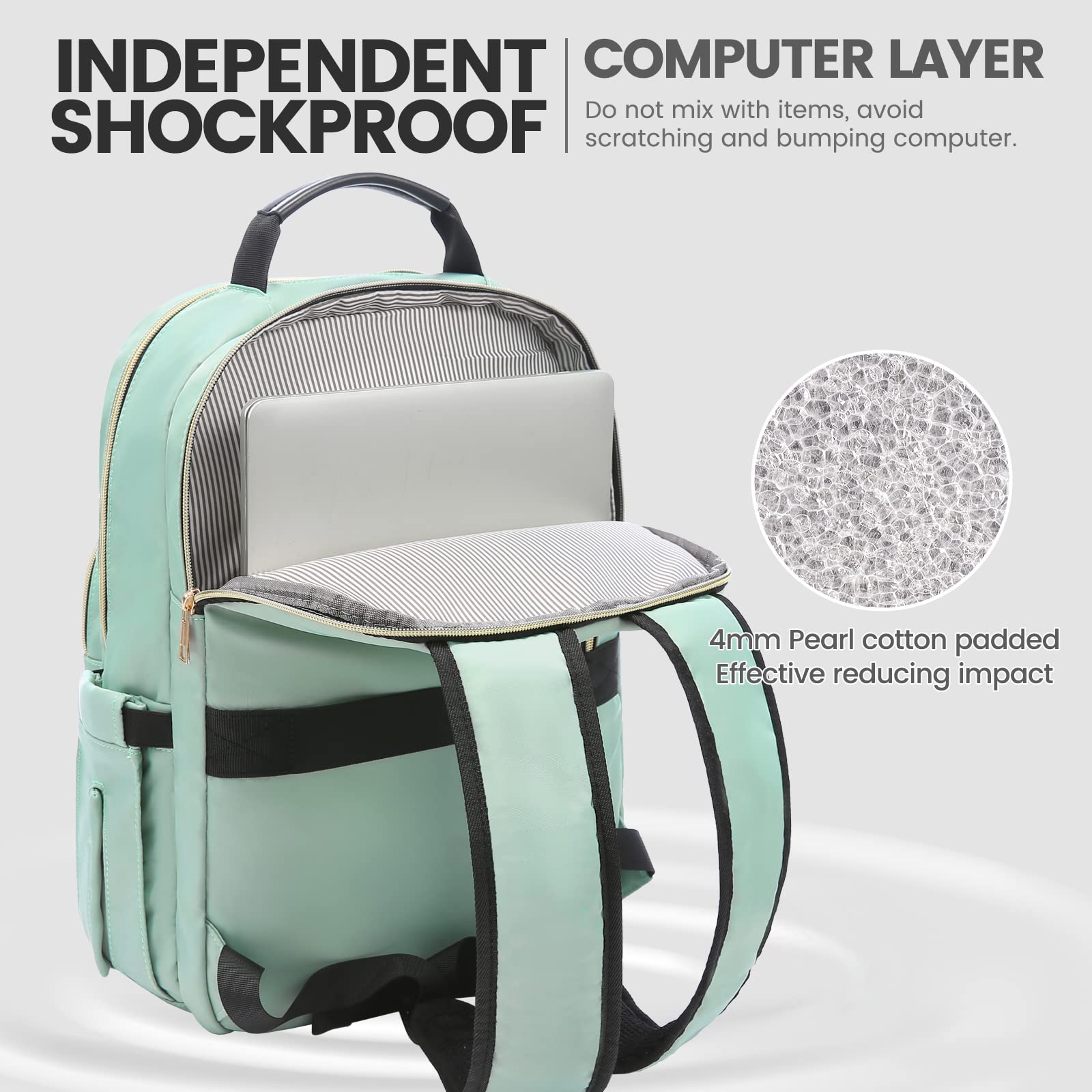 Foto 4 pulgar | Mochila Para Portátil Lovevook Para Mujer 15.6 Pulgadas, Impermeable, Verde - Venta Internacional.