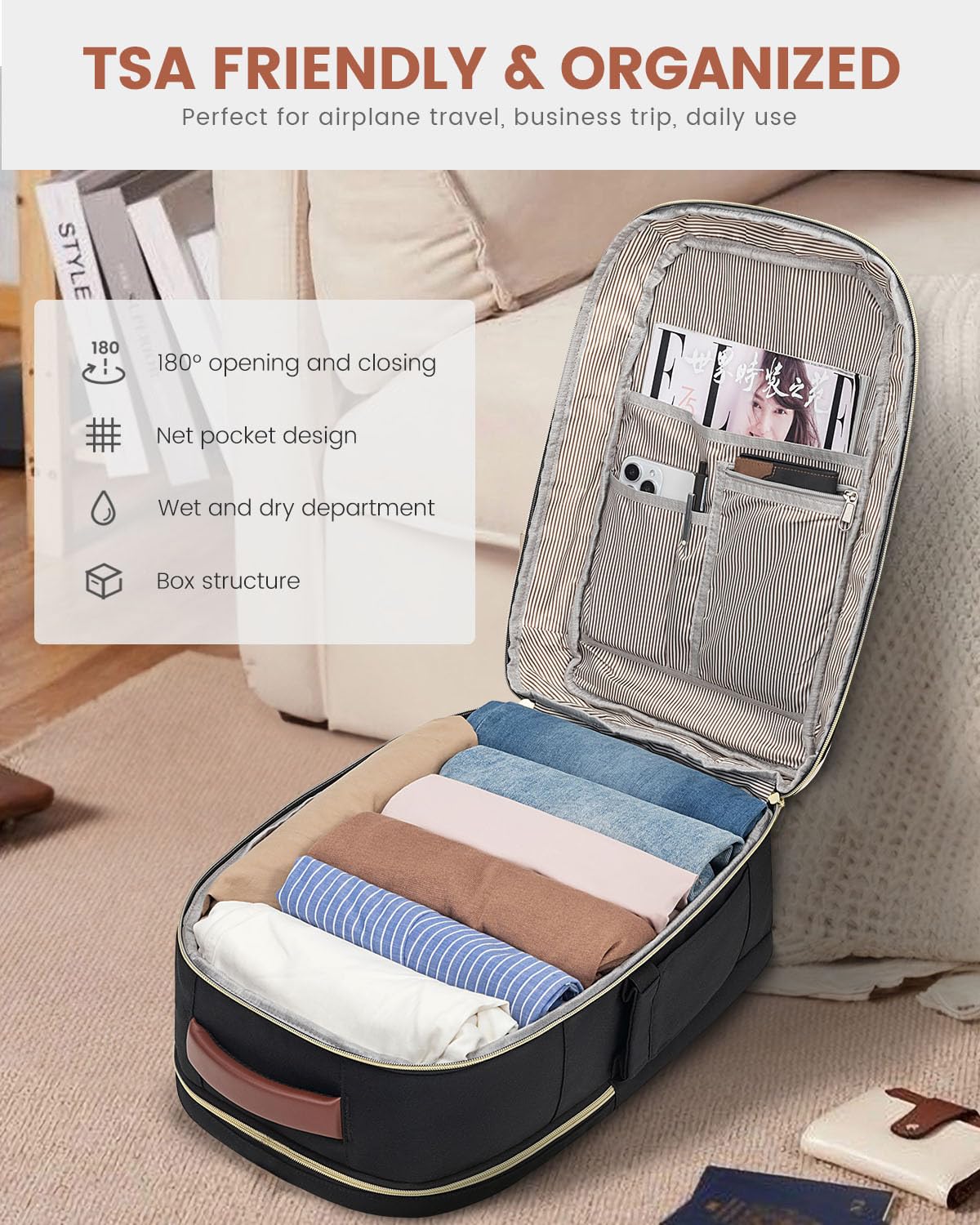 Foto 2 | Mochila De Viaje Lovevook Carry On De 40 Litros Para Mujer Con Portátil De 17 Pulgadas - Venta Internacional.