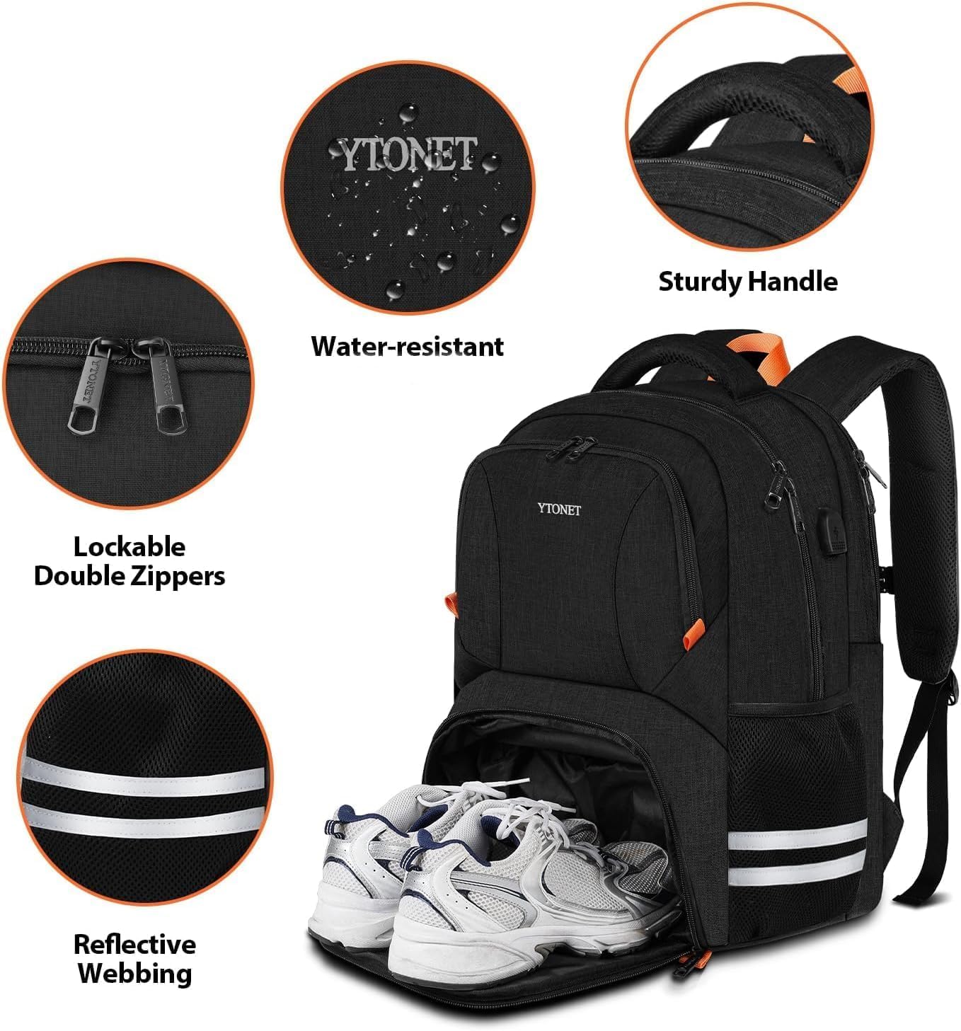Foto 6 pulgar | Mochila De Gimnasio Ytonet Para Hombre Y Mujer Con Compartimento Para Zapatos - Venta Internacional.