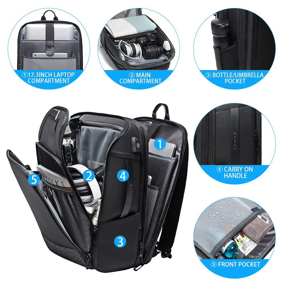 Foto 3 pulgar | Mochila De Viaje Bange 45l Ampliable Para Portátil De 17,3 Pulgadas - Venta Internacional.