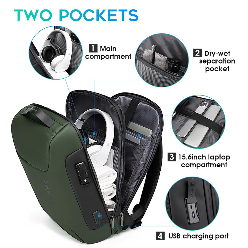 Foto 5 pulgar | Mochila Para Portátil Bange Slim De 15.6 Pulgadas Con Cerradura Y Puerto Usb - Venta Internacional.