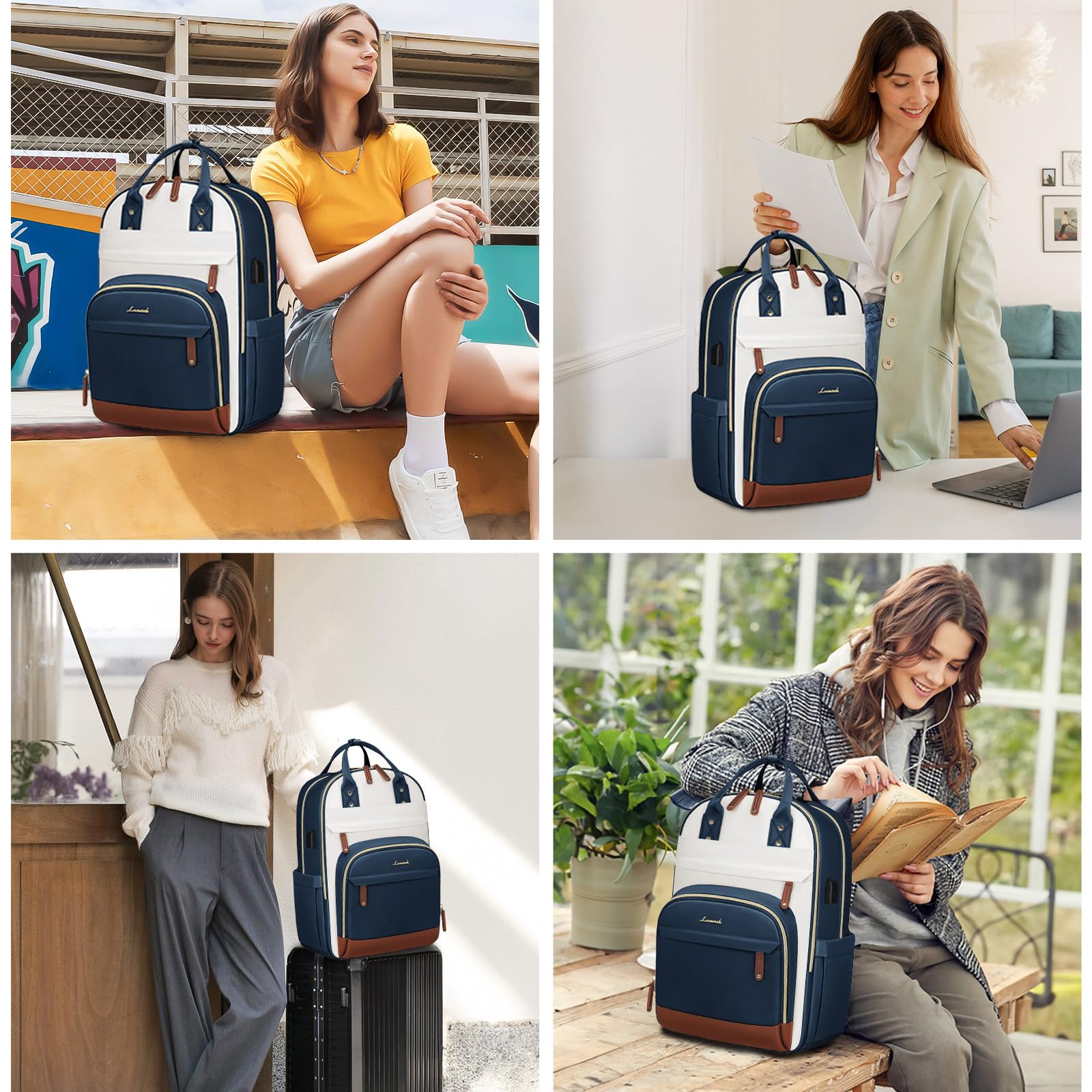 Foto 2 | Mochila Para Portátil Lovevook Para Mujer 15.6 Pulgadas Azul-verde - Venta Internacional.