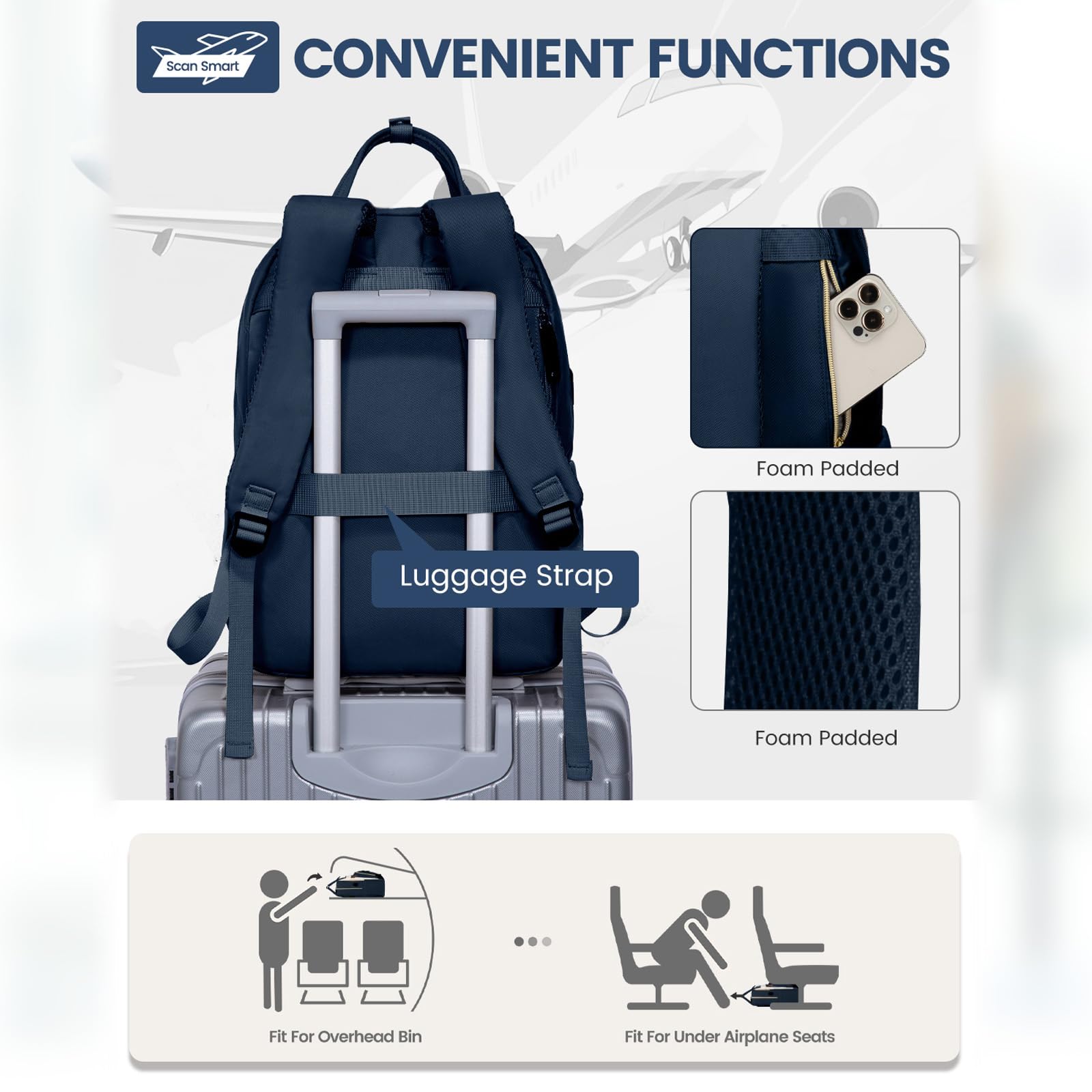 Foto 6 | Mochila Para Portátil Lovevook Para Mujer 15.6 Pulgadas Azul-verde - Venta Internacional.