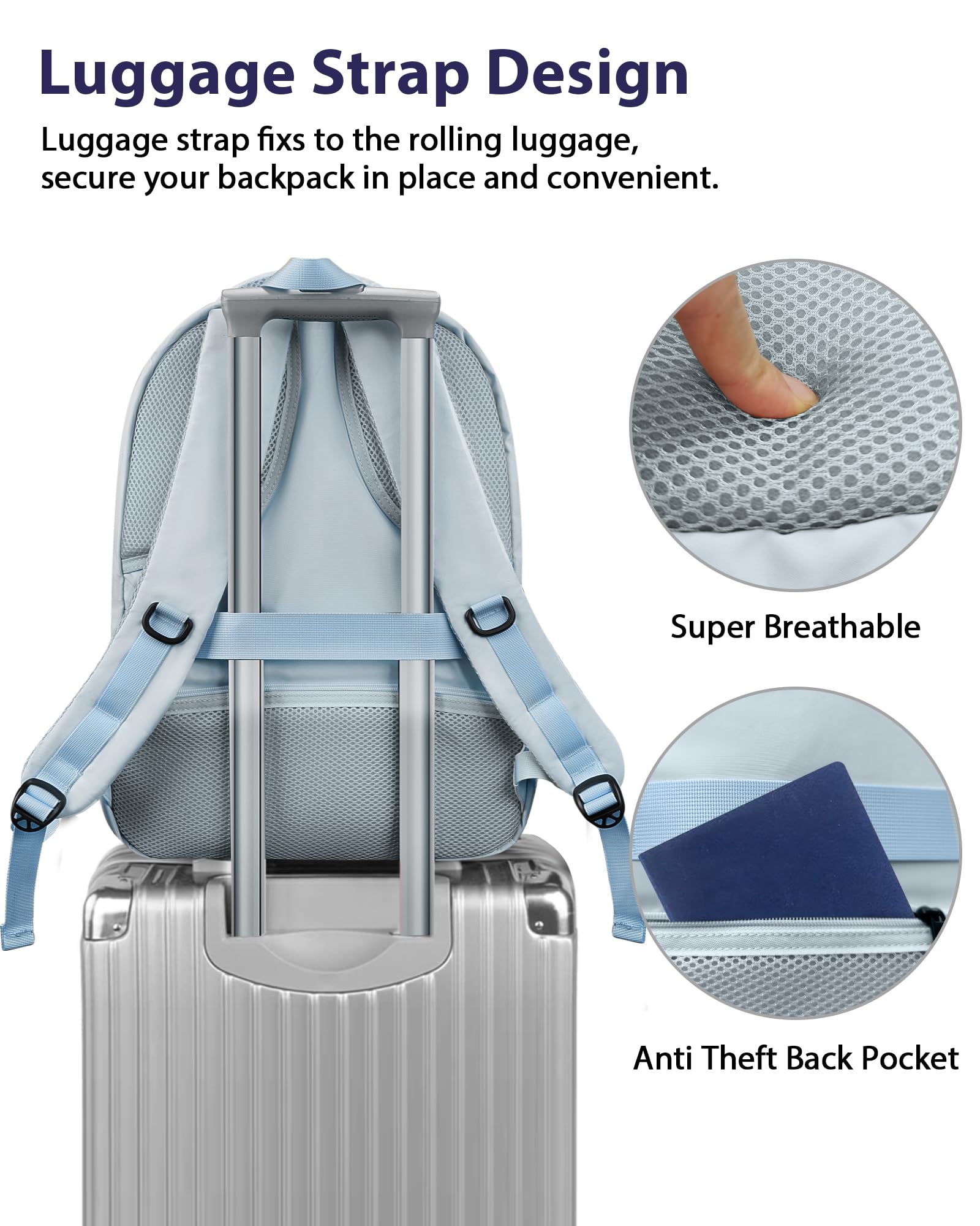 Foto 4 pulgar | Mochila Matein Para Portátil De 18 Pulgadas Para Mujer Con Puerto De Carga Usb - Venta Internacional.