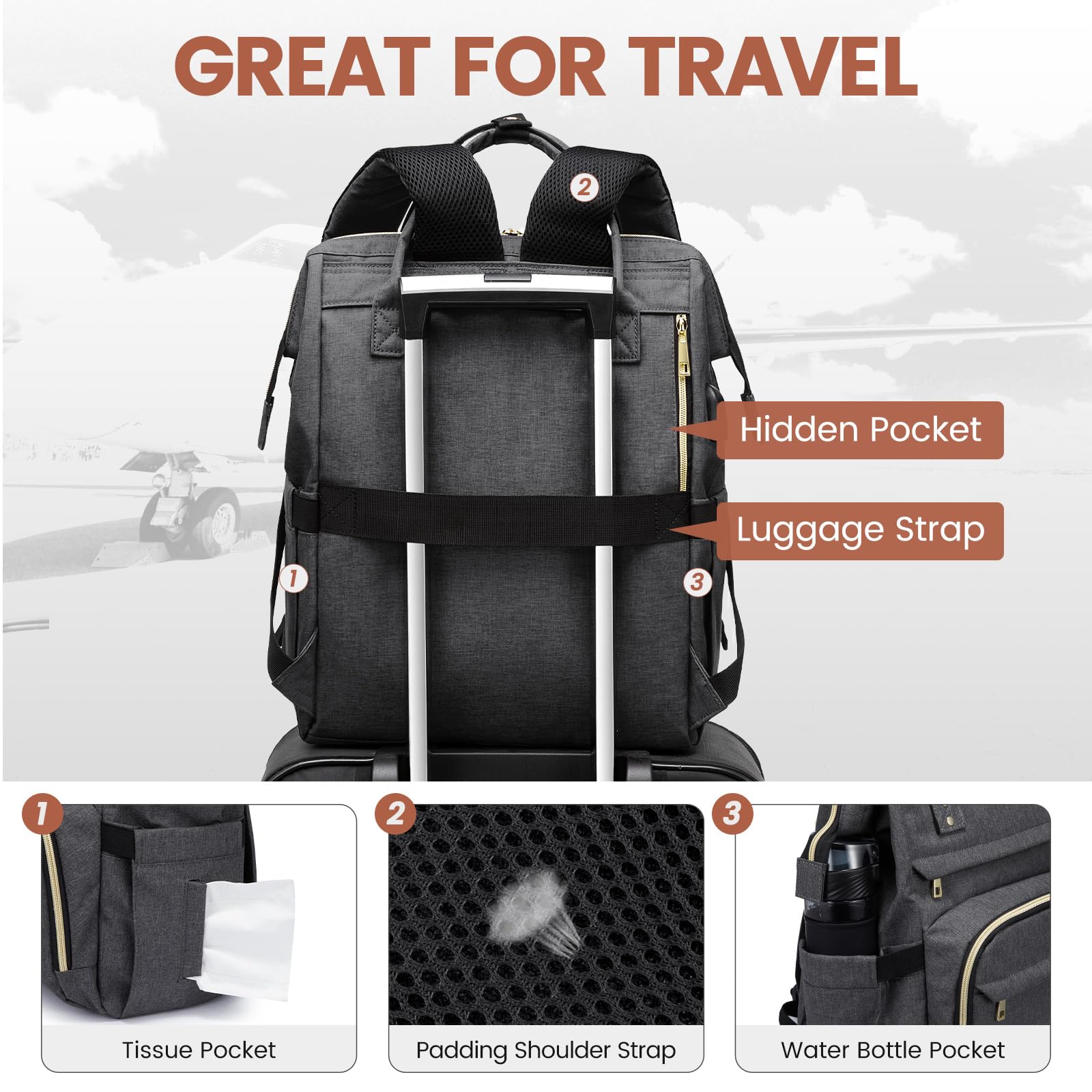 Foto 6 pulgar | Mochila Para Portátil Lovevook Para Mujer, 15.6 Pulgadas, Impermeable, Gris Oscuro - Venta Internacional.